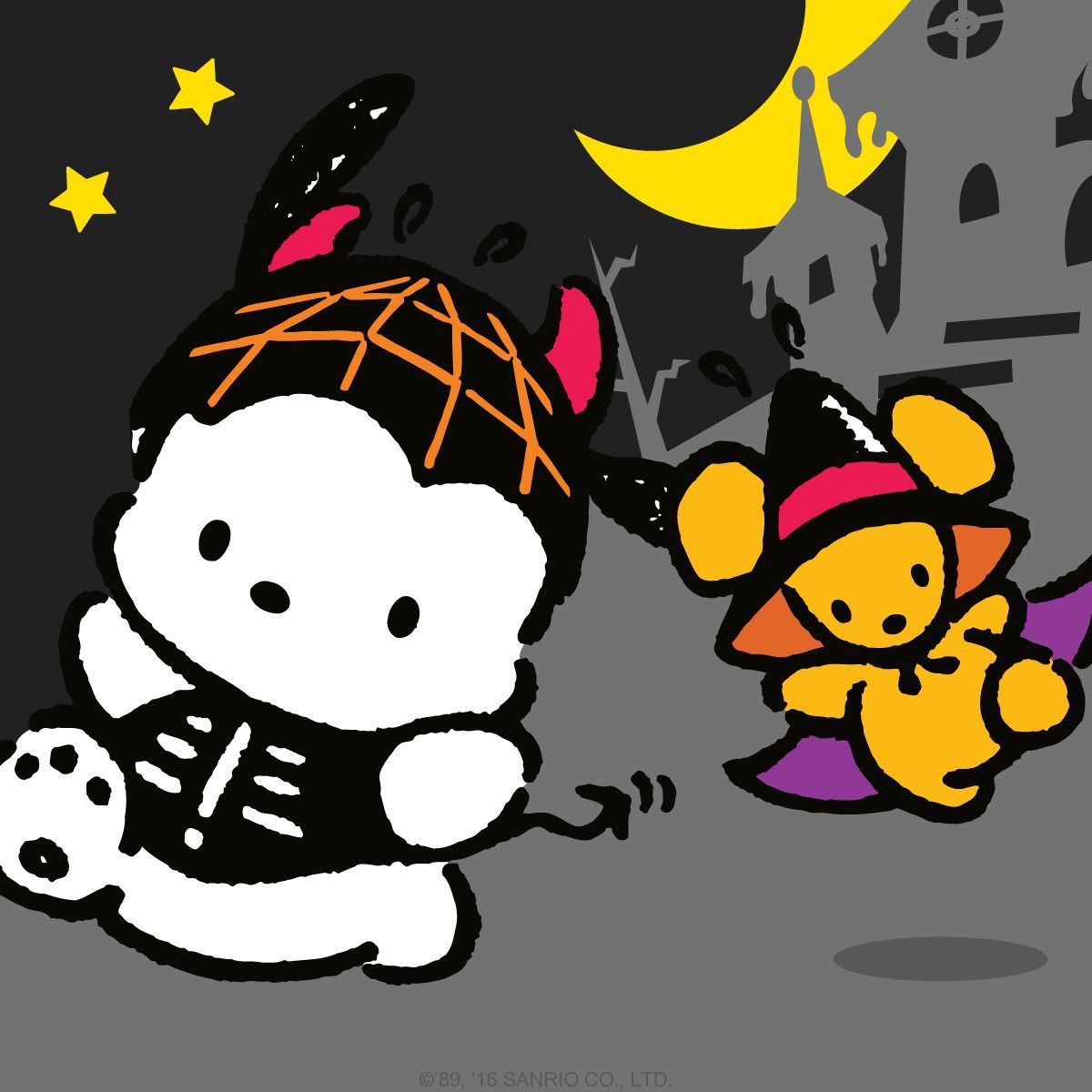 Pochacco （＾ω＾）Happy Halloween. Hello kitty characters, Hello kitty halloween, Black cat anime