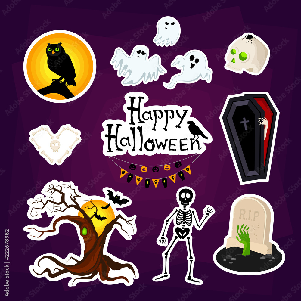 Halloween Stickers Wallpapers - Wallpaper Cave