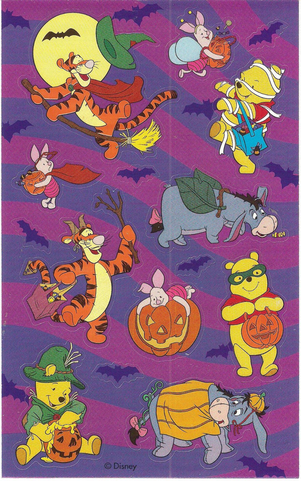 $3.5 Vintage Winnie The Pooh Halloween Stickers 10 Maxi Sheets Retired #eba. Winnie the pooh halloween, Halloween cartoons, Halloween wallpaper iphone