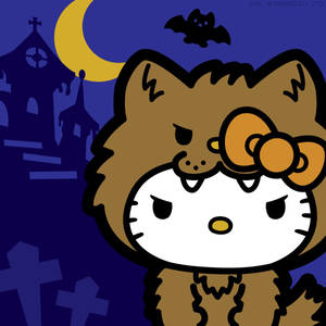 Download Life Sized Bat Hello Kitty Halloween Wallpaper
