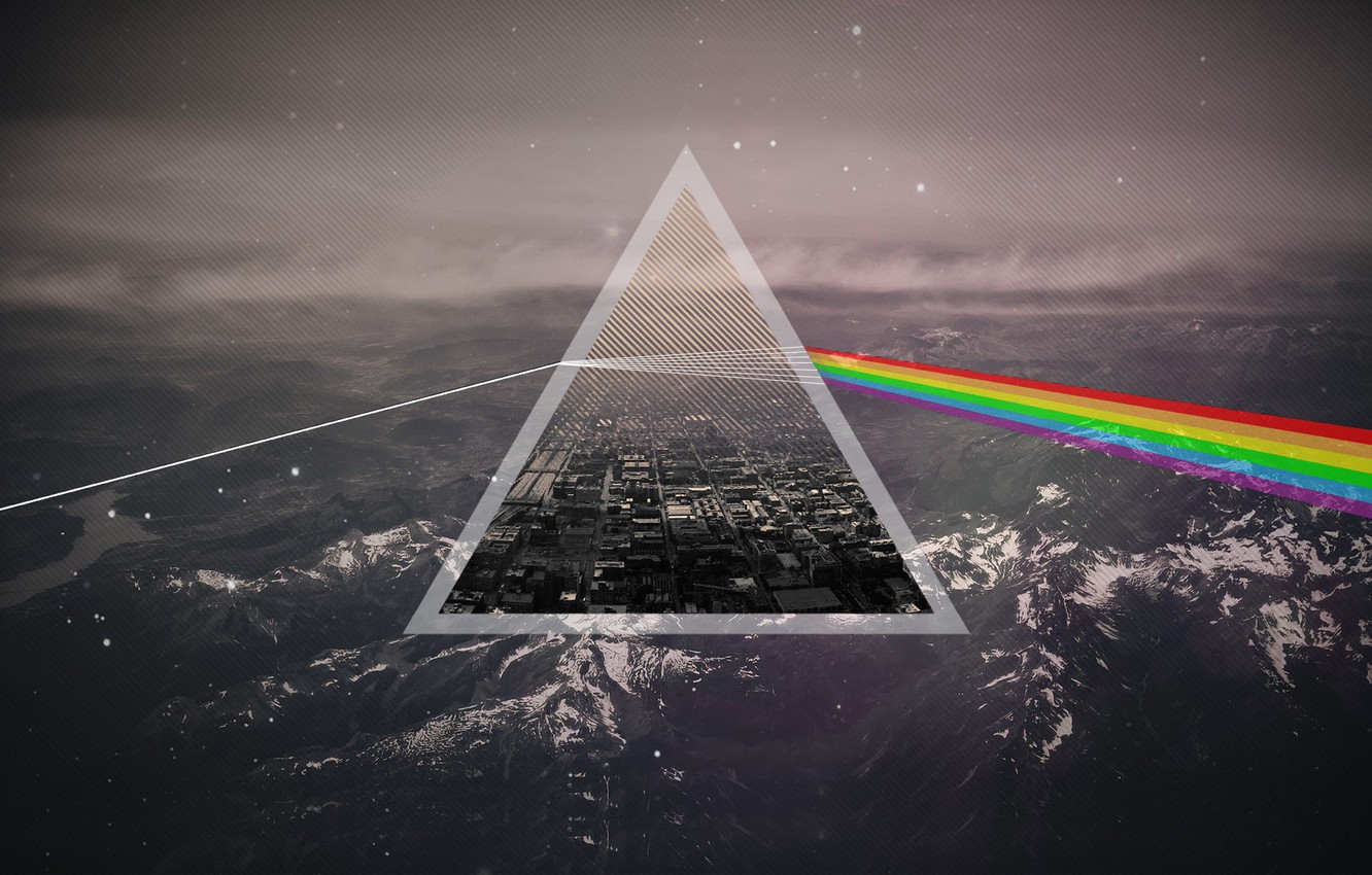 Wallpaper Music, Background, Triangle, Pink Floyd, Rock, Dark side of the moon, Pink Floyd, The Dark Side of the Moon, Triangular prism image for desktop, section музыка