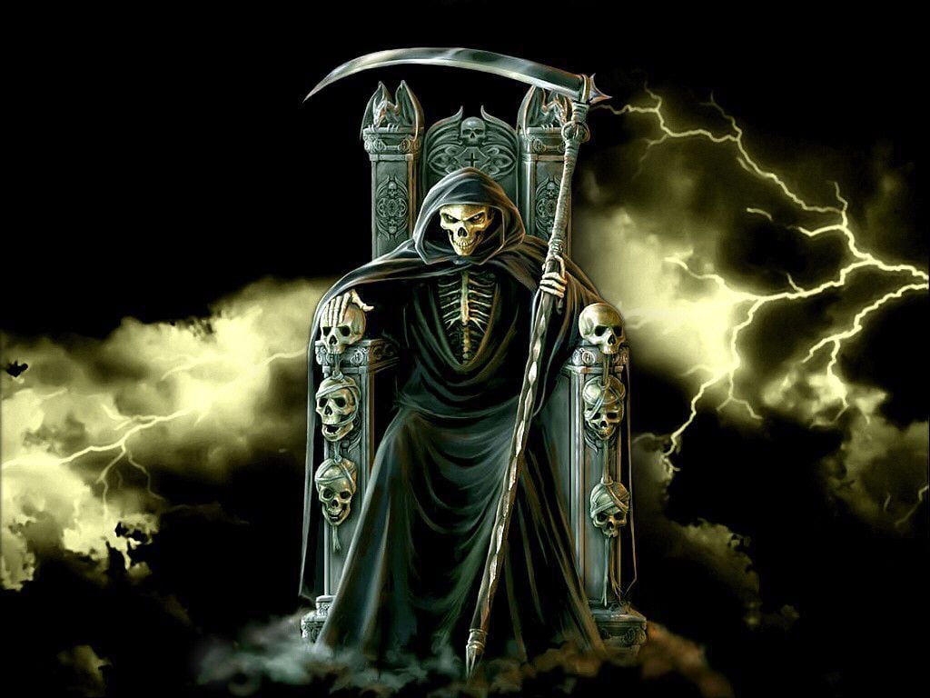 ⭐️14 La muerte en su trono, halloween. Grim reaper picture, Grim reaper, Reaper drawing