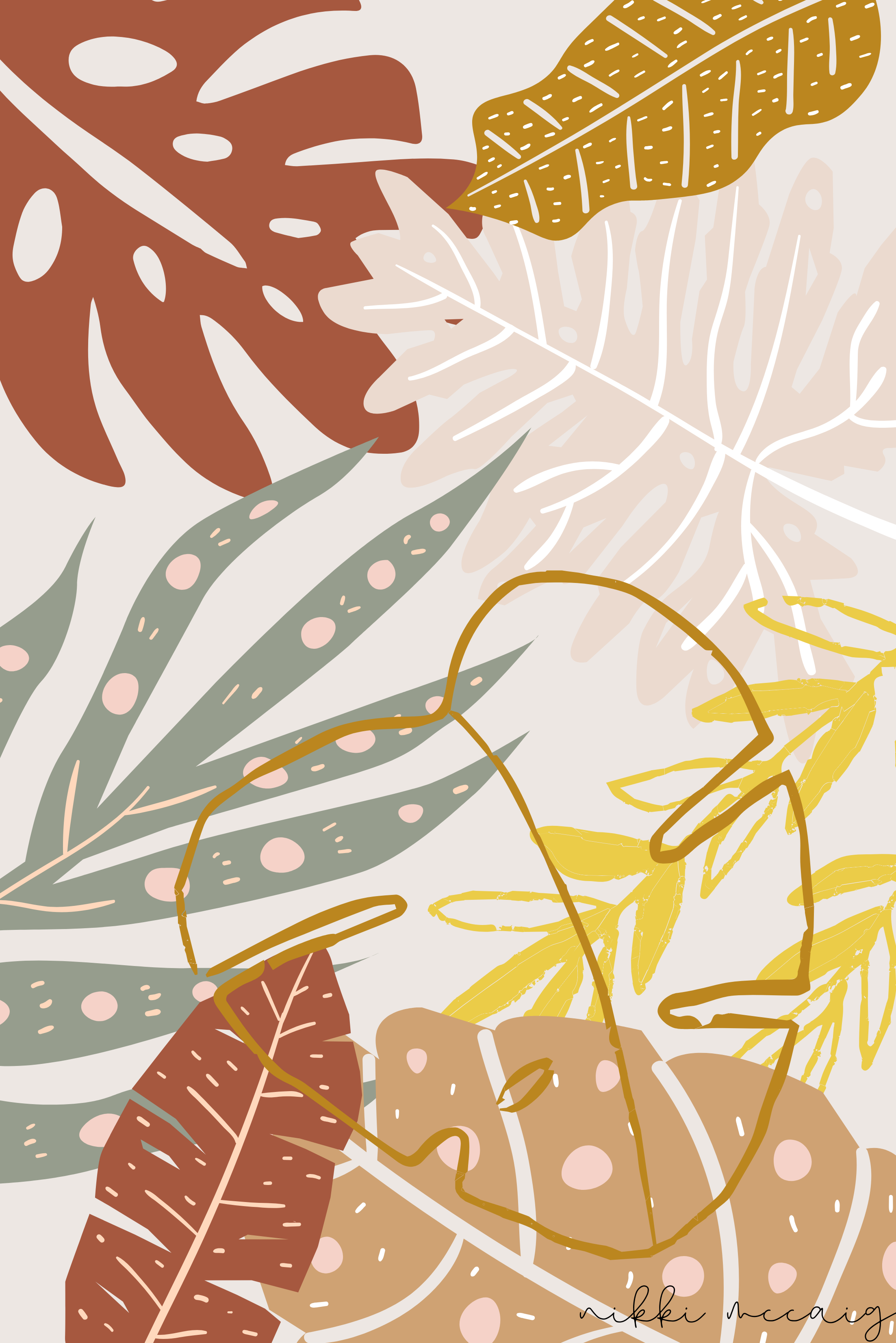 Autumn Leaves. Digital Print Download. Shop. Nikki McCaig. Art wallpaper, Abstract, Digital illustration