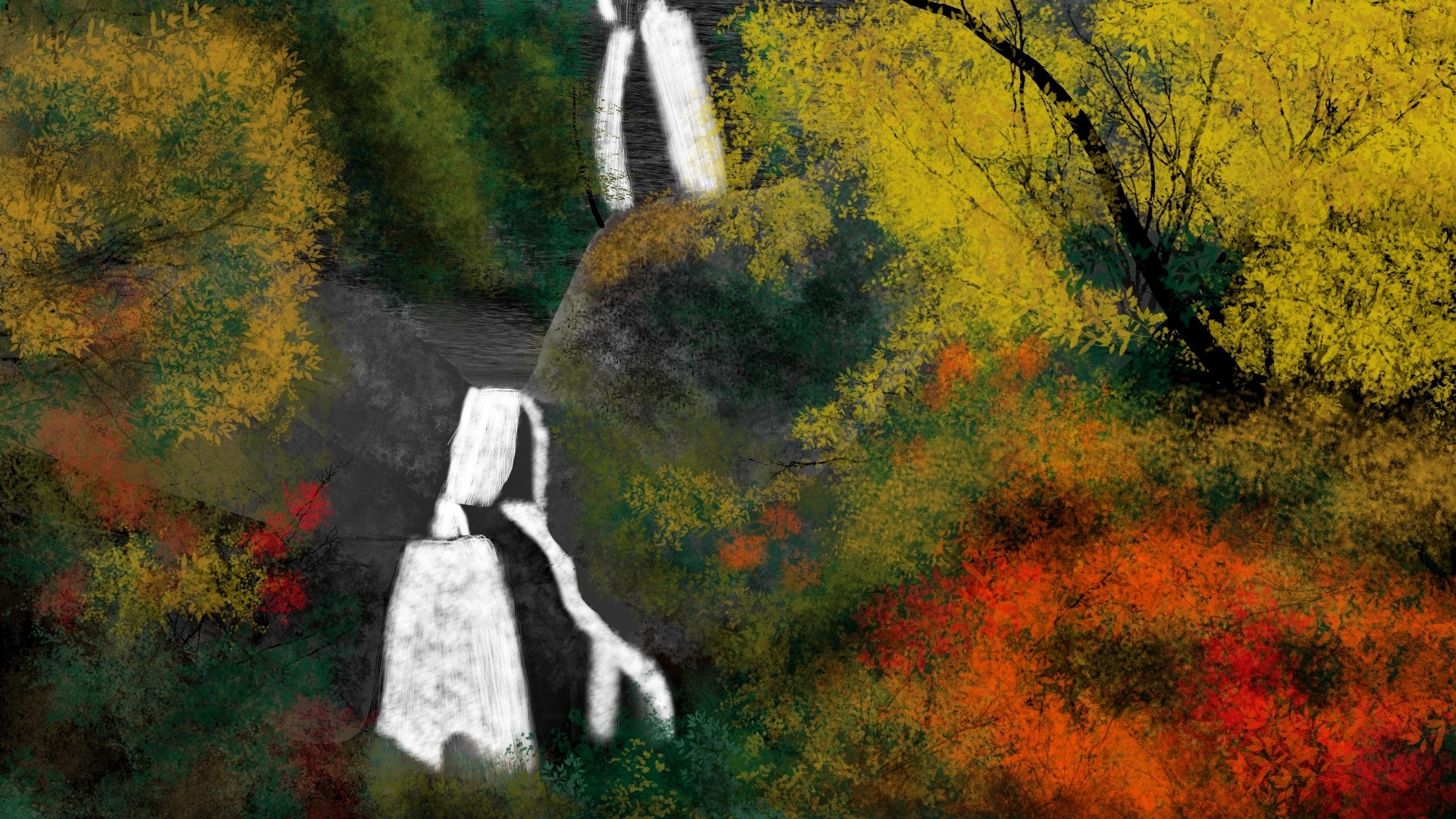 nature, landscape, fall, digital painting, digital art Gallery HD Wallpaper
