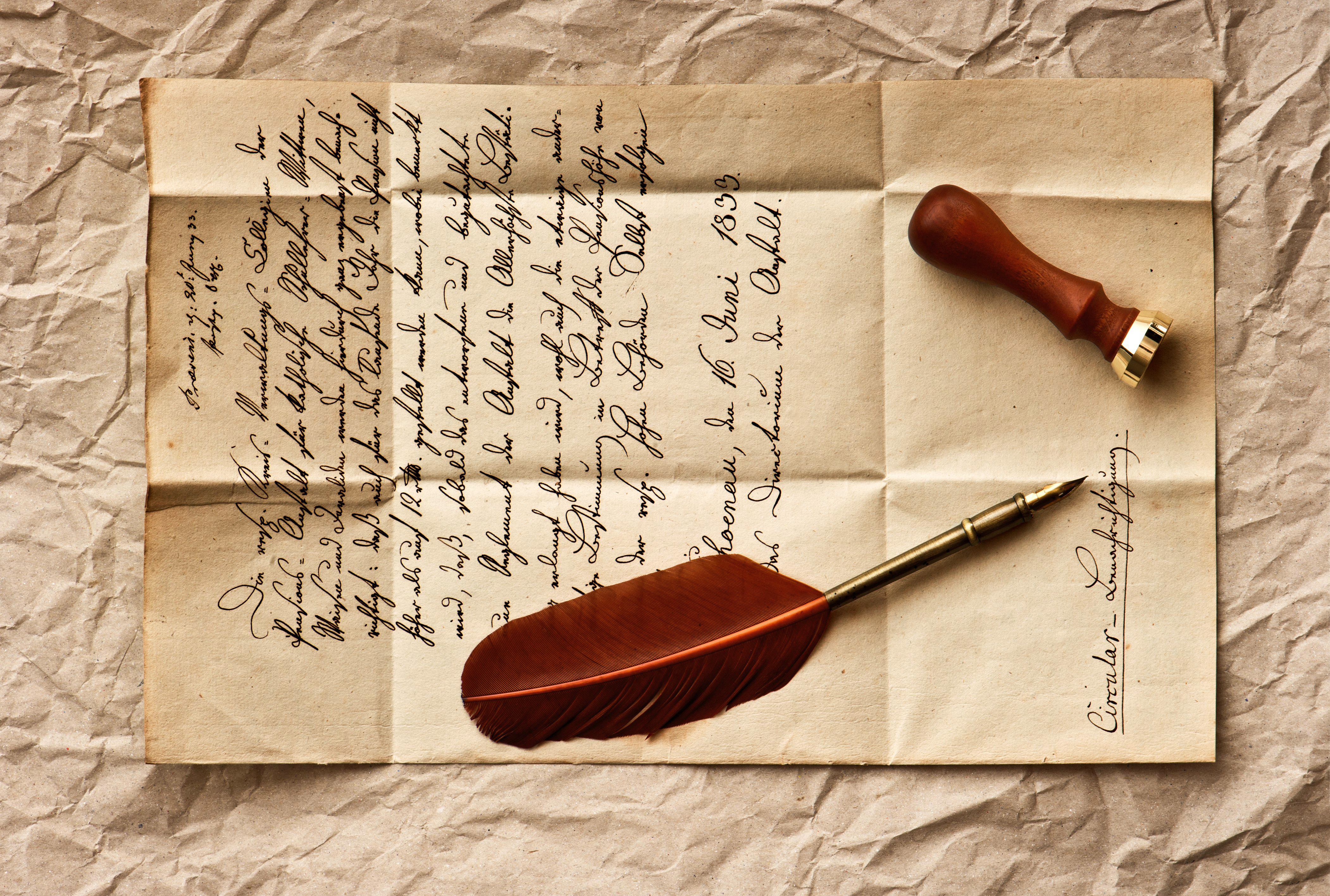 writing wallpaper hd, quill, paper, feather