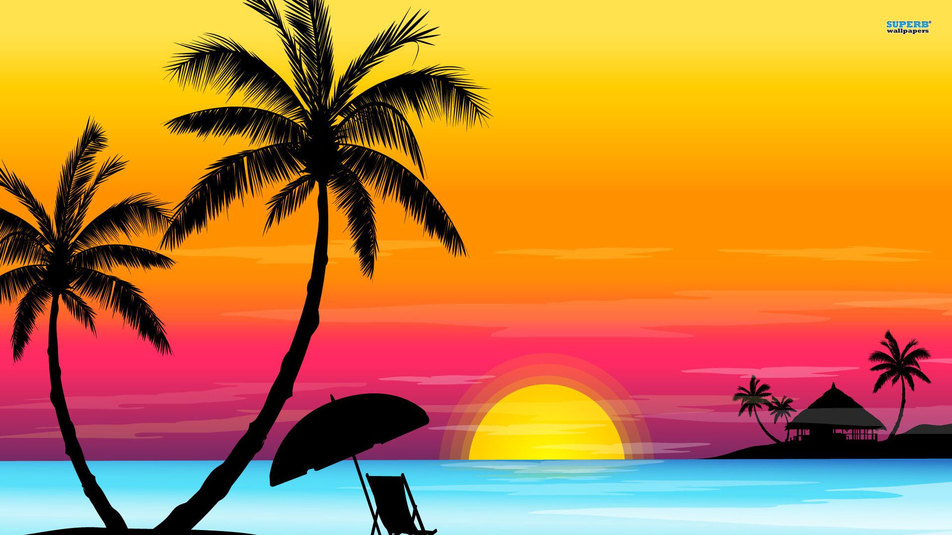 Cartoon Sunset Wallpaper