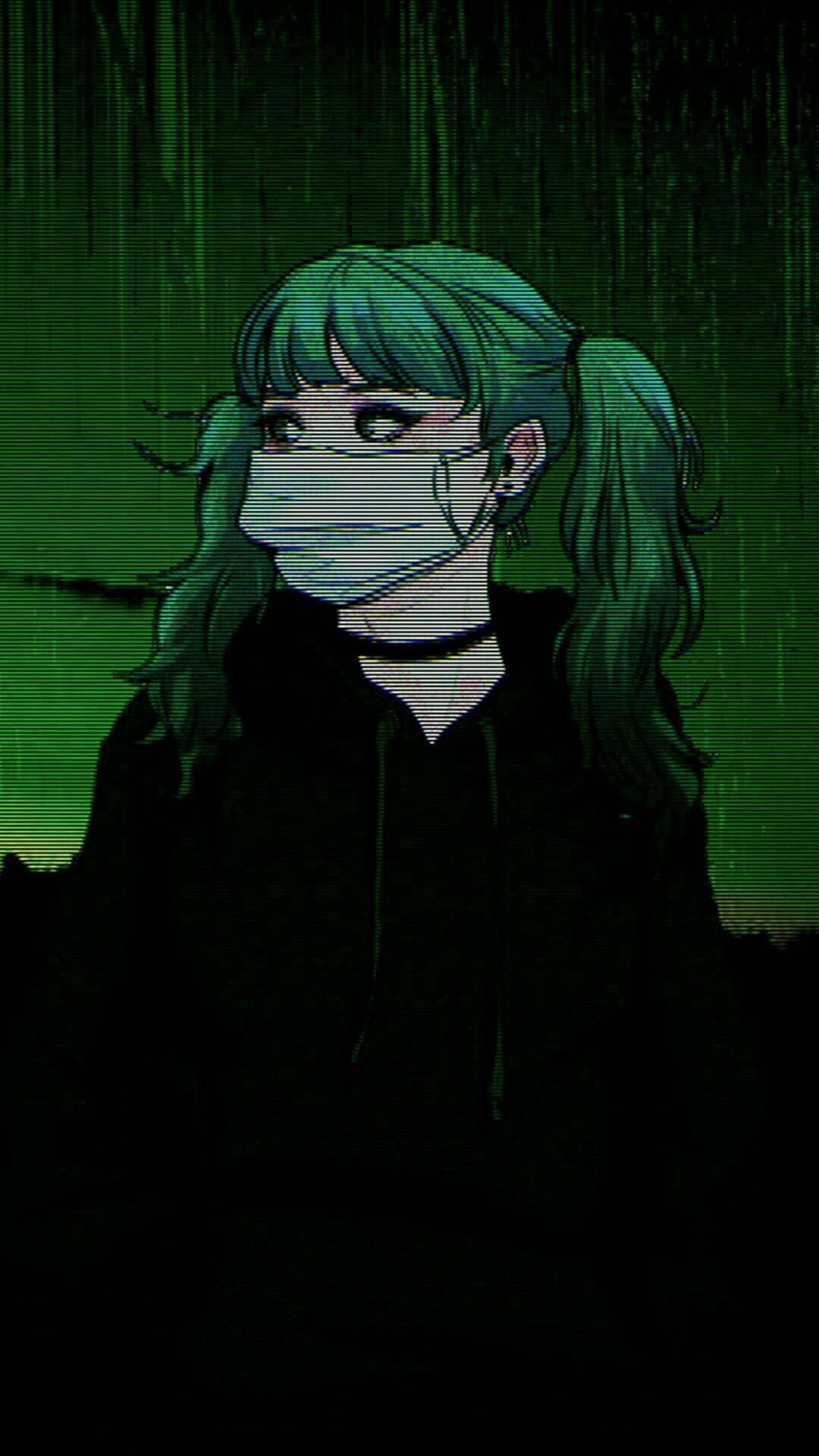 Download Dark Green Anime Girl Aesthetic Wallpaper