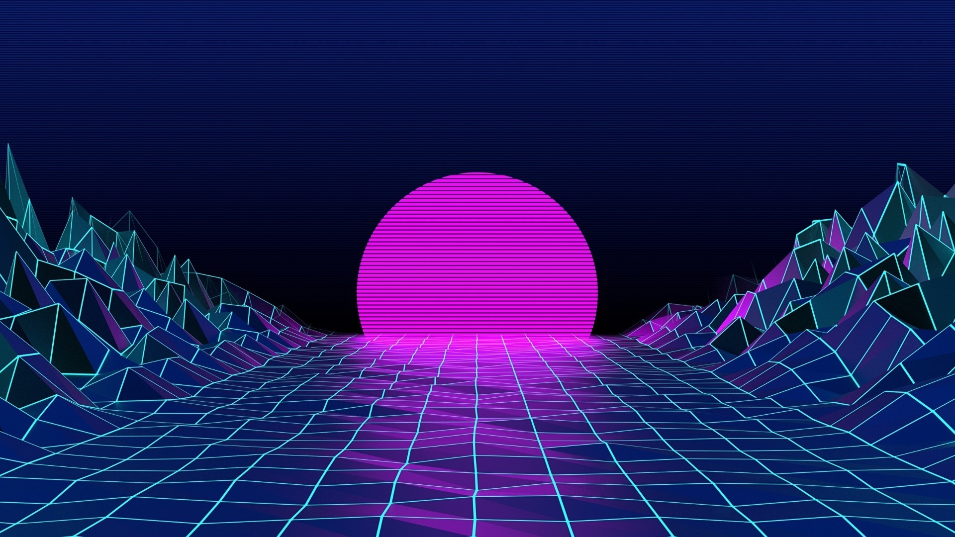 Retro Wave Scandroid Sun HD WALLPAPER