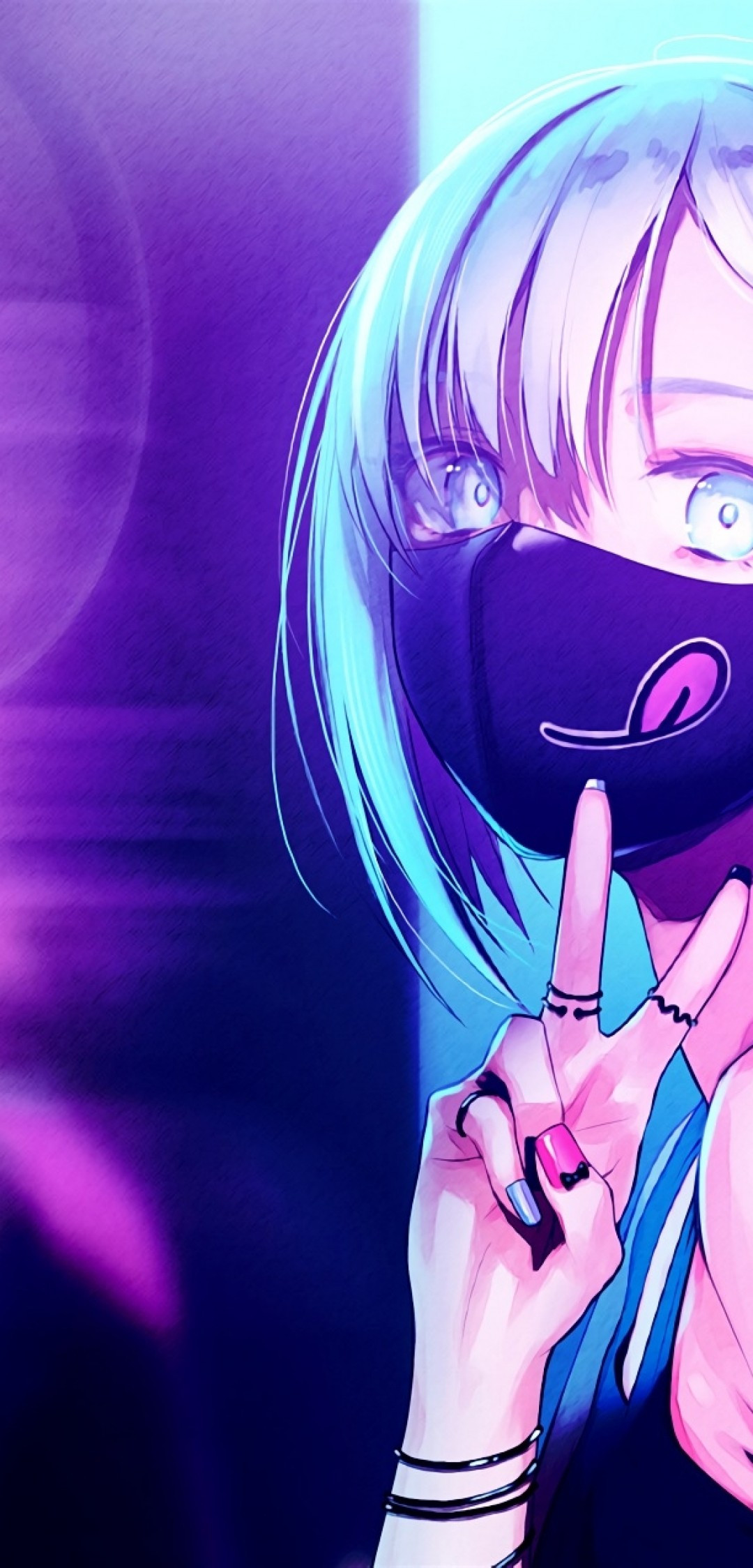 Anime Girl Neon Wallpaper Free Anime Girl Neon Background