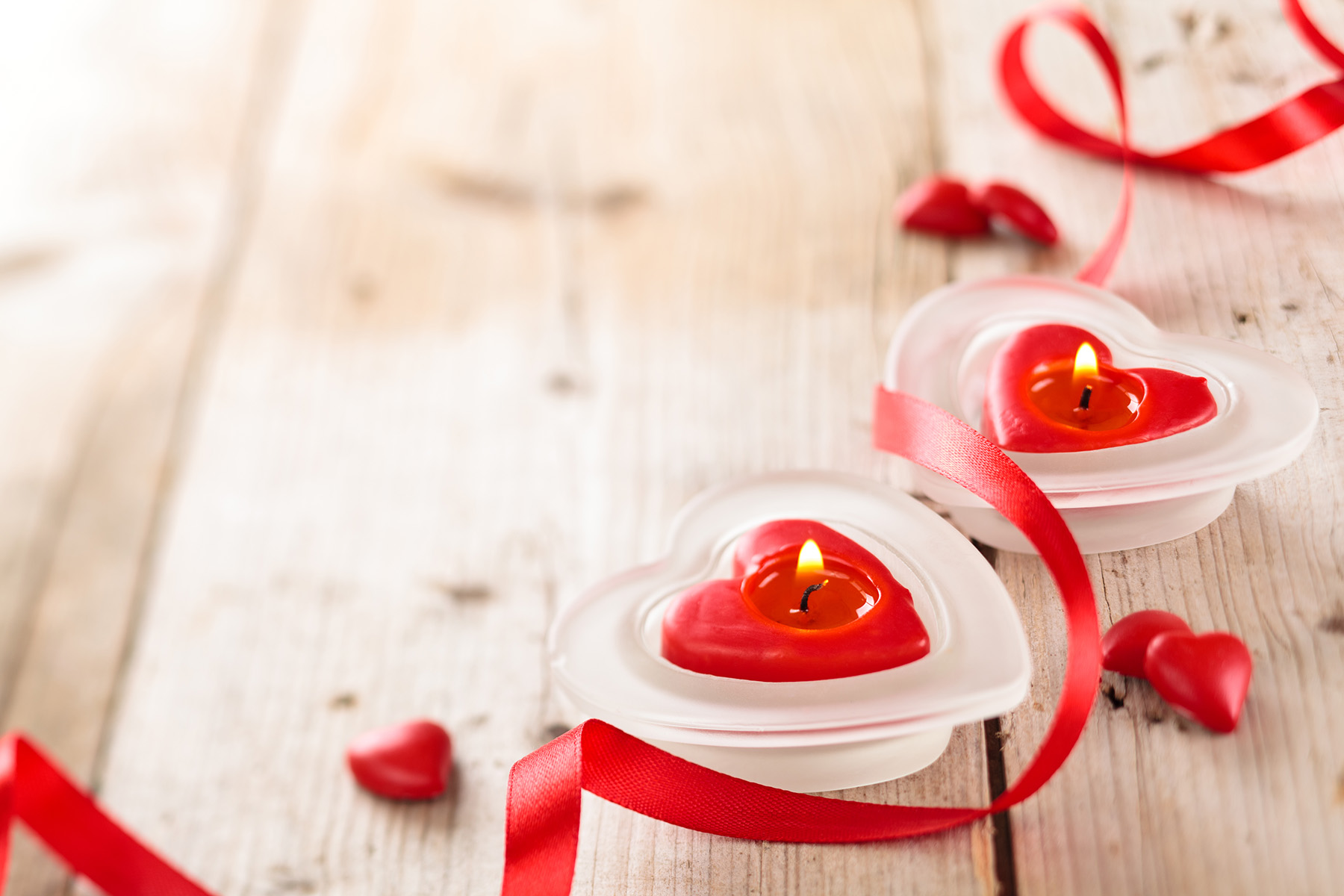 Red Heart Shaped Candle With Ribbon 51554 Flowers Wedding Ring