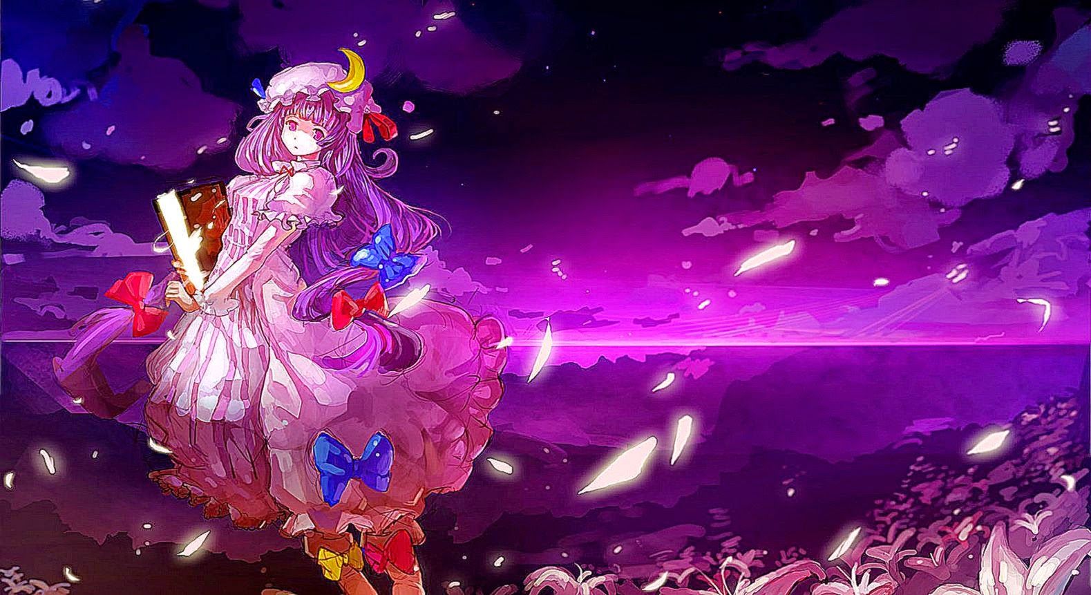 Purple Anime Girl Wallpaper