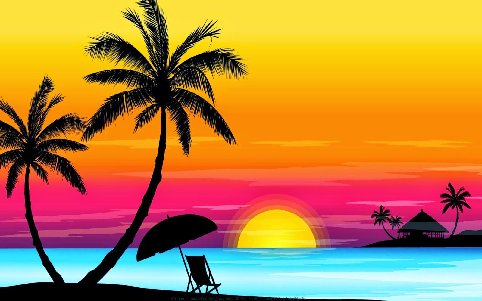 Zomer. Bureaublad Achtergronden. Beach sunset wallpaper, Sunset wallpaper, Beach background