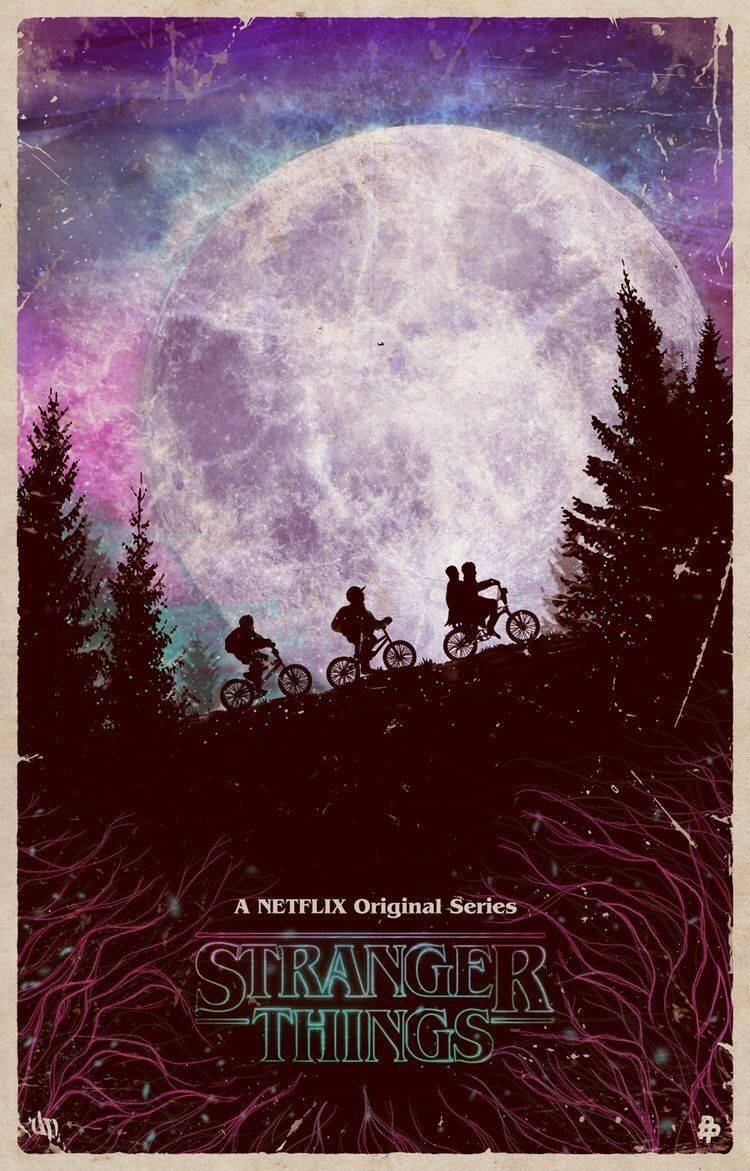 Download Stranger Things Bicycles And Full Moon Wallpaper