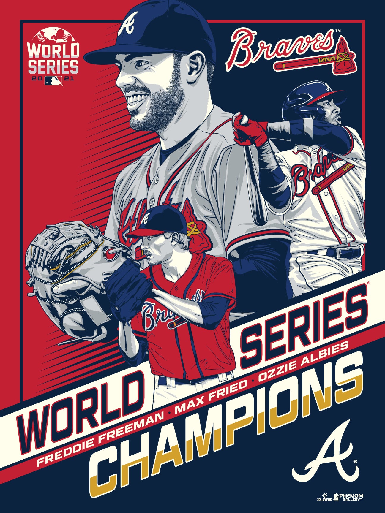 Atlanta Braves 2021 World Series Champs 18x24 Serigraph
