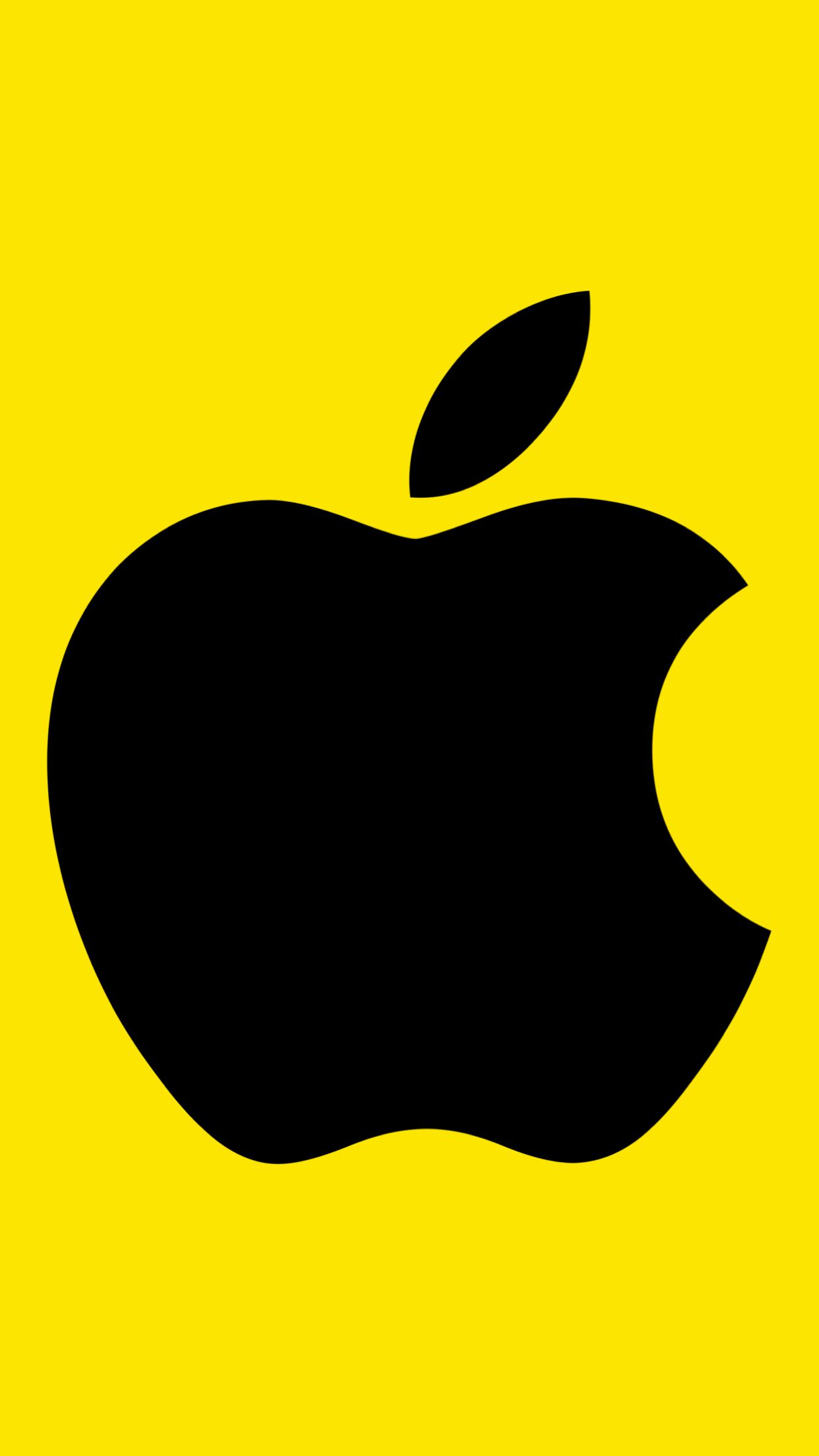 Yellow Apple logo wallpaper. Apple logo wallpaper iphone, iPhone wallpaper logo, iPhone wallpaper photo