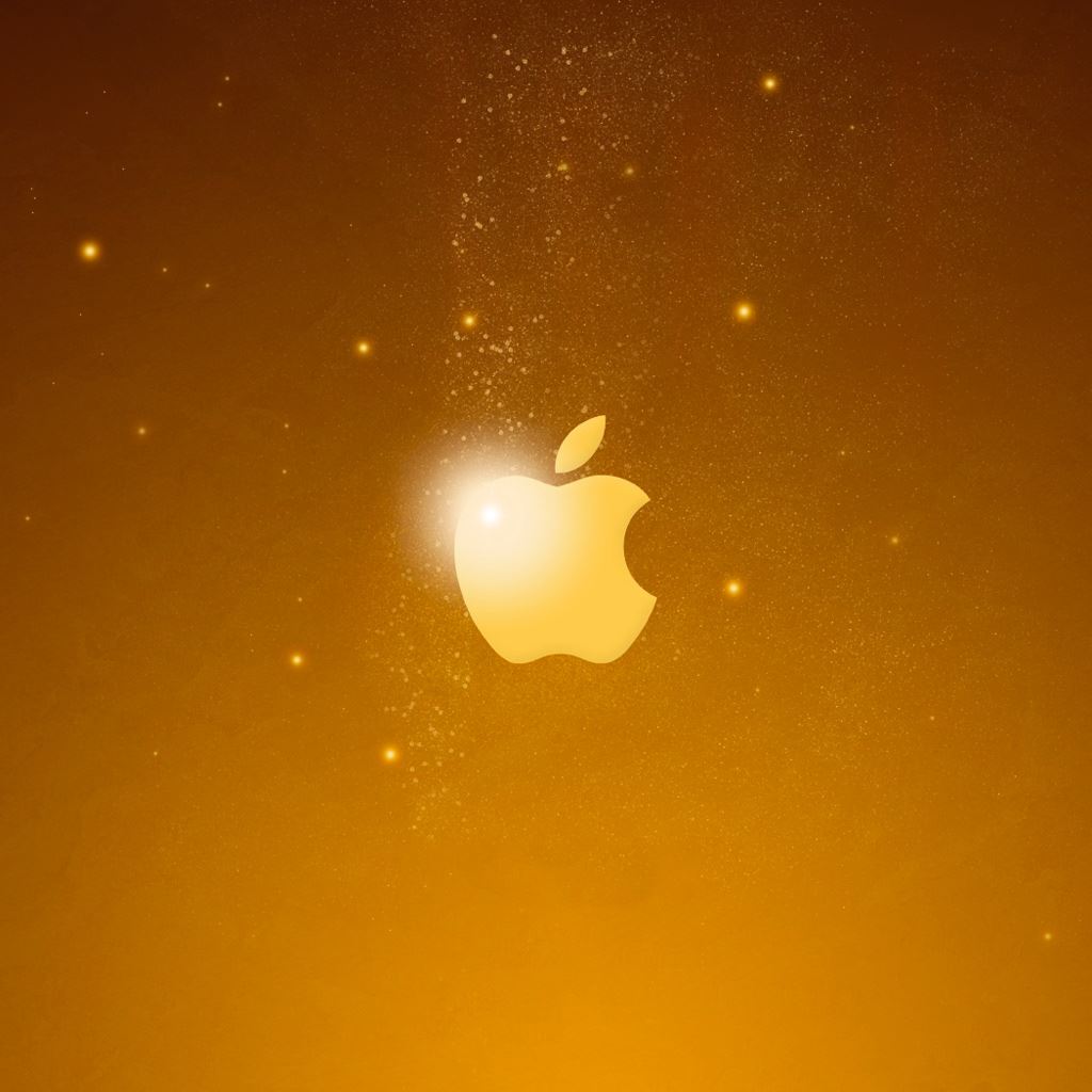 Golden Apple Logo iPad Wallpaper Free Download