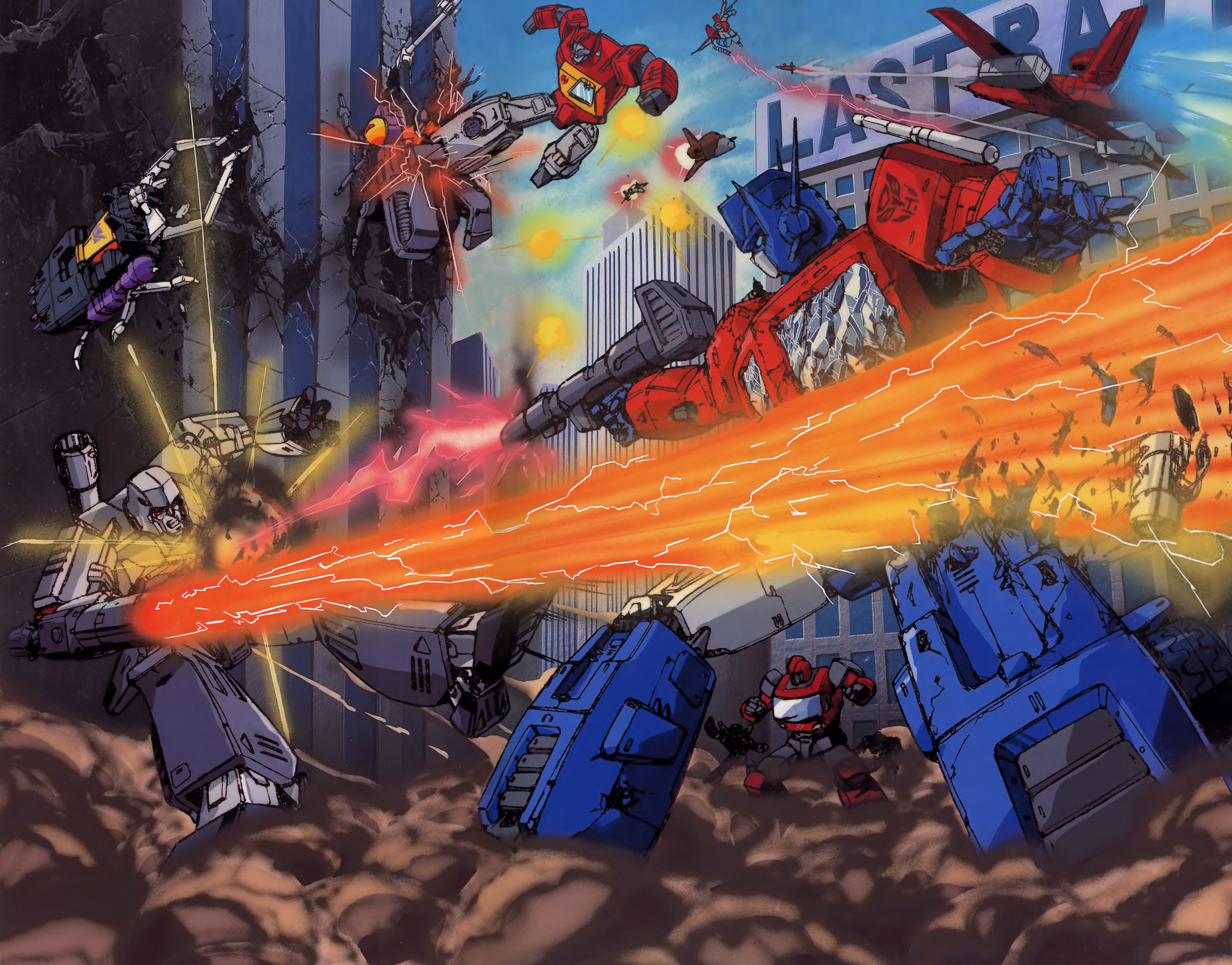 TRANSFORMERS (Megatron, Optimus Prime, Ironhide, Starscream, Powerglide, Kickback, Shrapnel, Blaster)