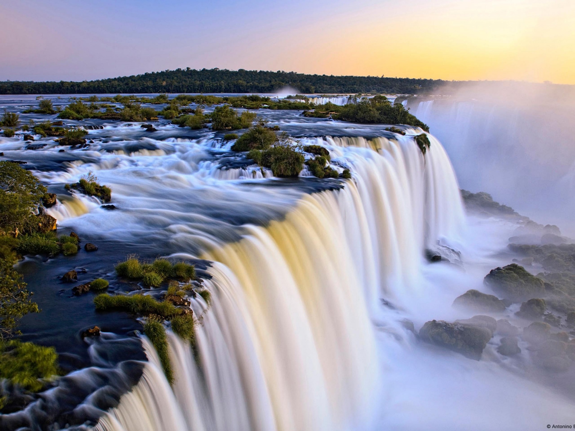 argentina brazil falls iguazu nature waterfalls HD