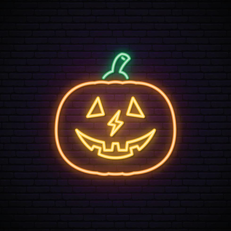 Halloween pumpkin neon sign