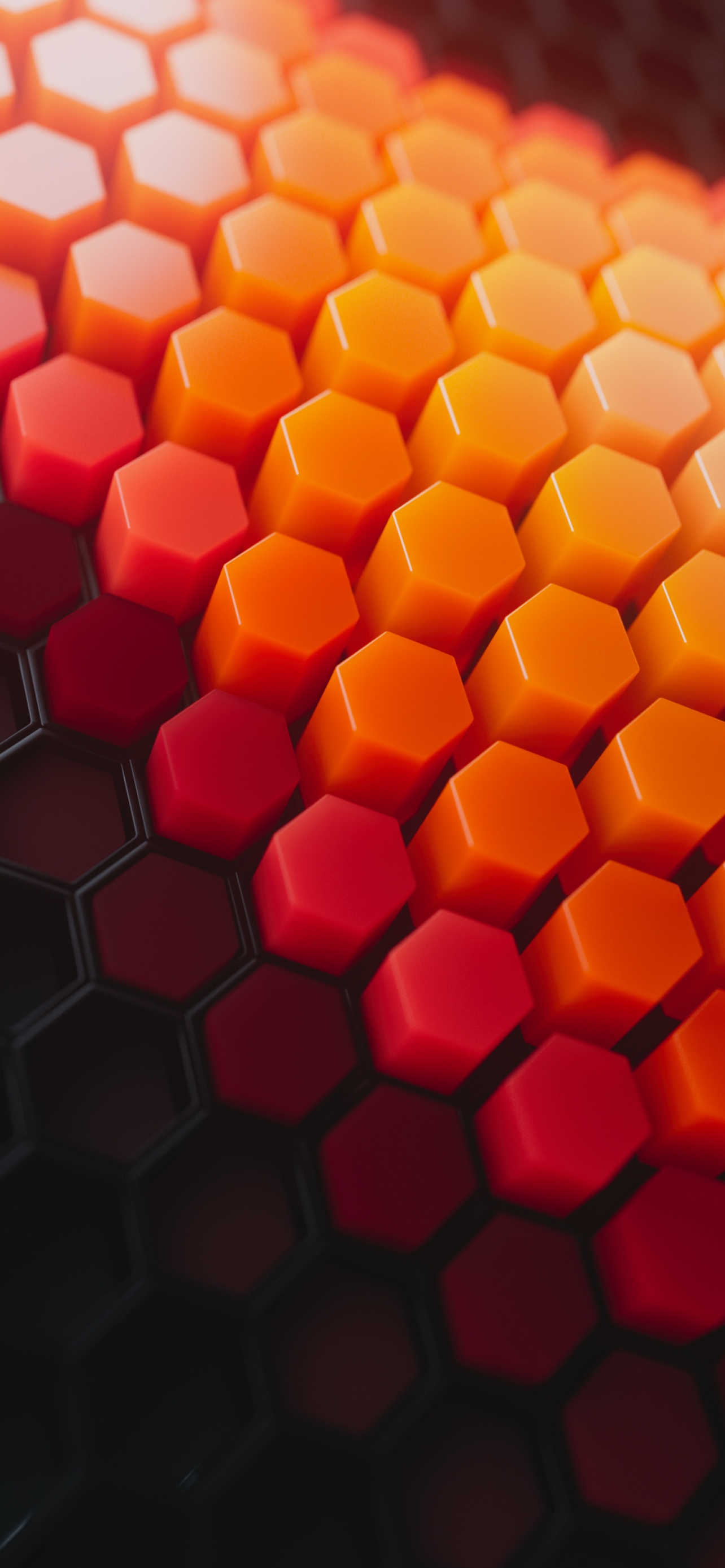 Hexagons Wallpaper 4K, Patterns, Orange background, Orange blocks, Abstract