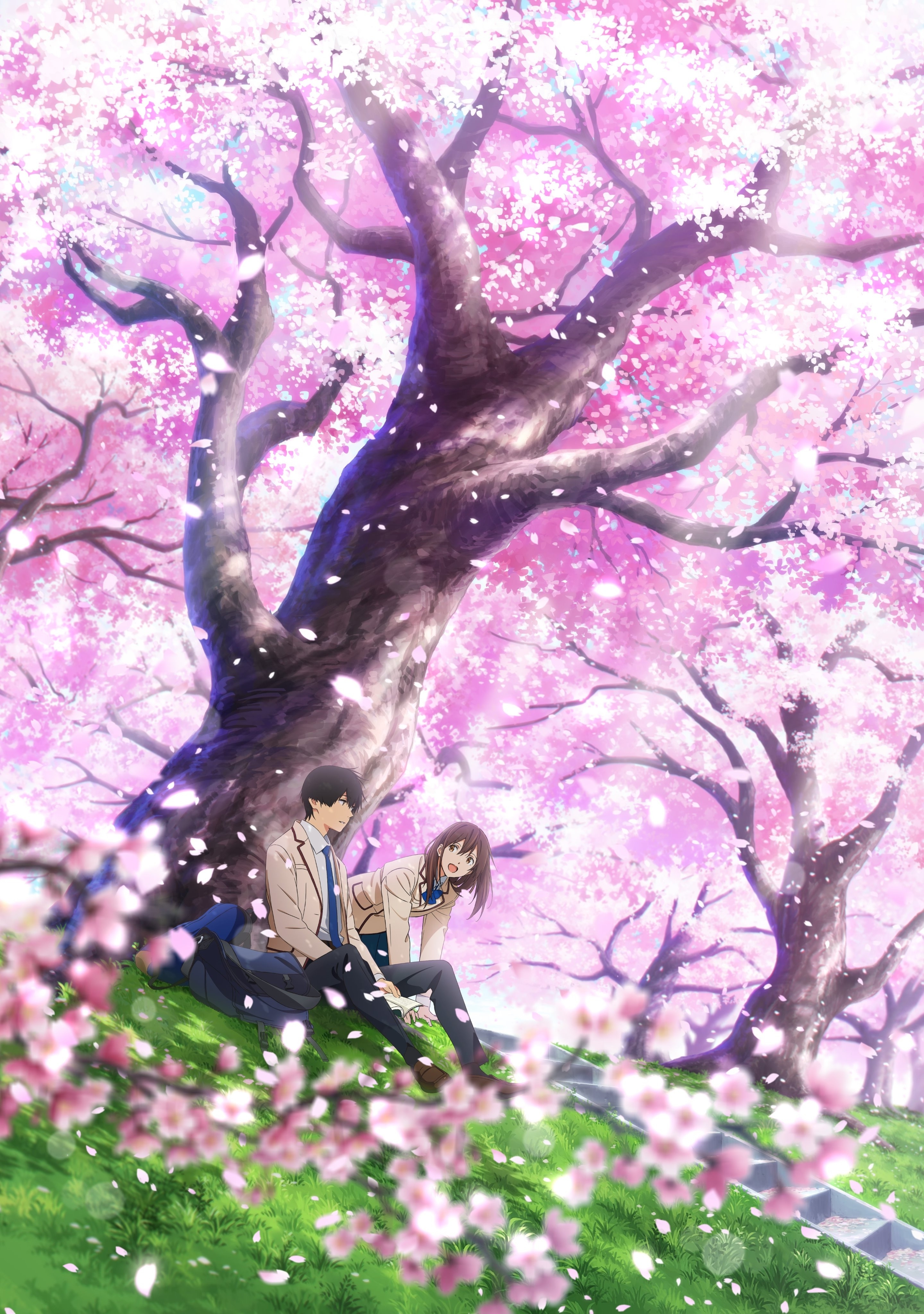 Wallpaper Petals, Sakura Blossom, Kimi No Suizou Wo Tabetai, Yamauchi Sakura, Bloom, Cherry:2880x4096