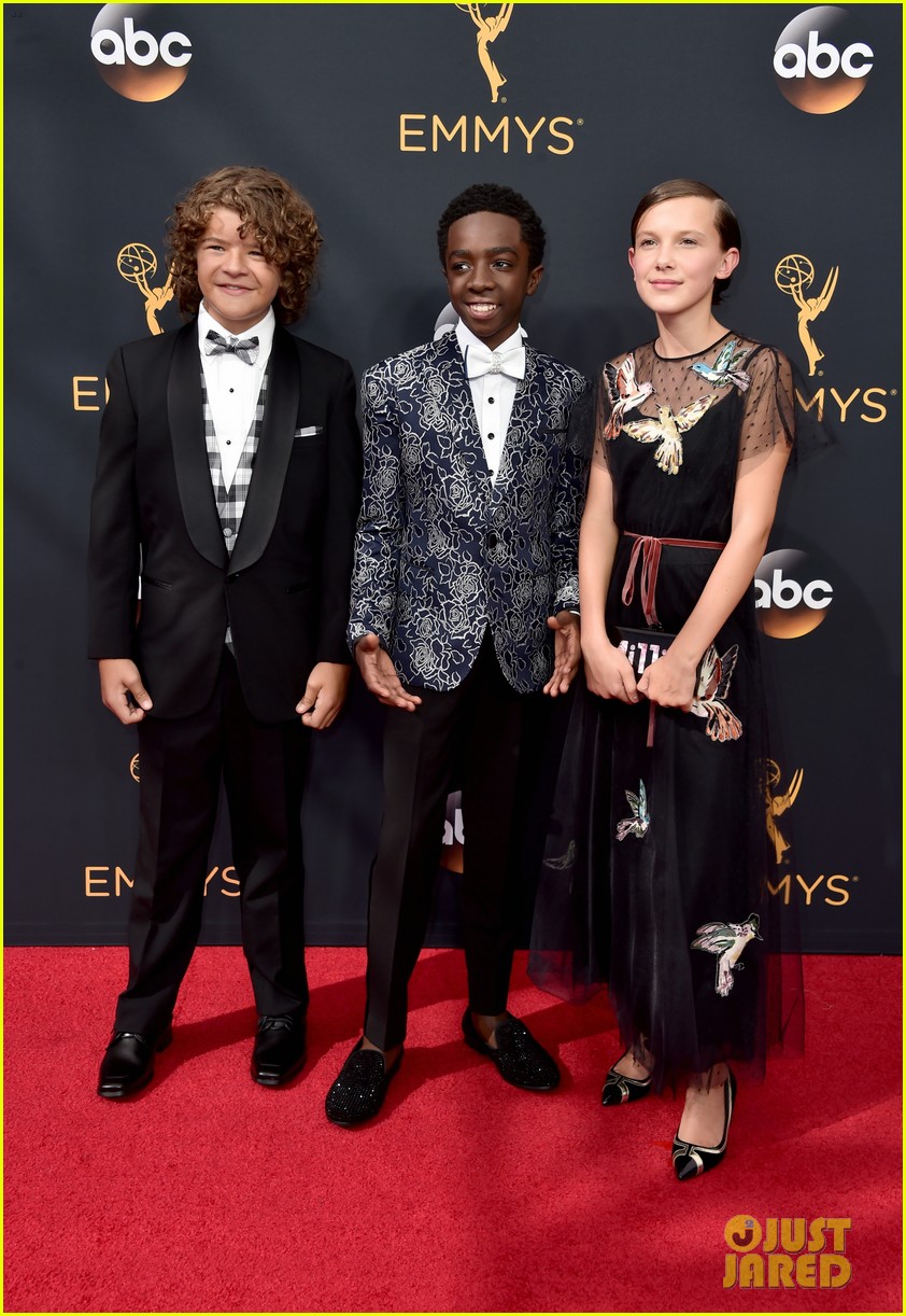 Stranger Things' Kids Team Up for Emmys 2016 Red Carpet: Photo 3763663 Emmy Awards, Caleb McLaughlin, Emmy Awards, Gaten Matarazzo, Millie Bobby Brown, Stranger Things Picture