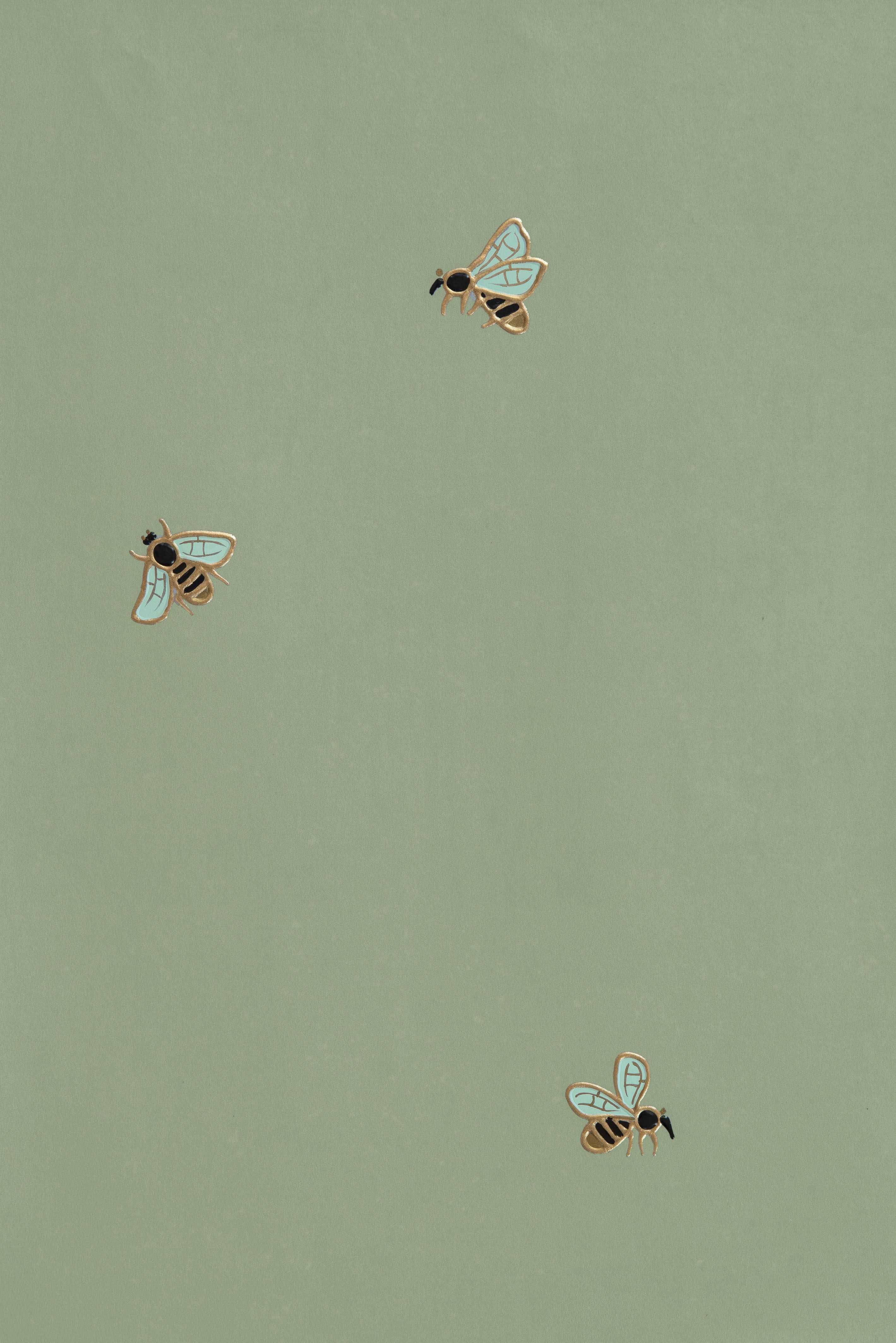 Download Sage Green Aesthetic Bees Wallpaper