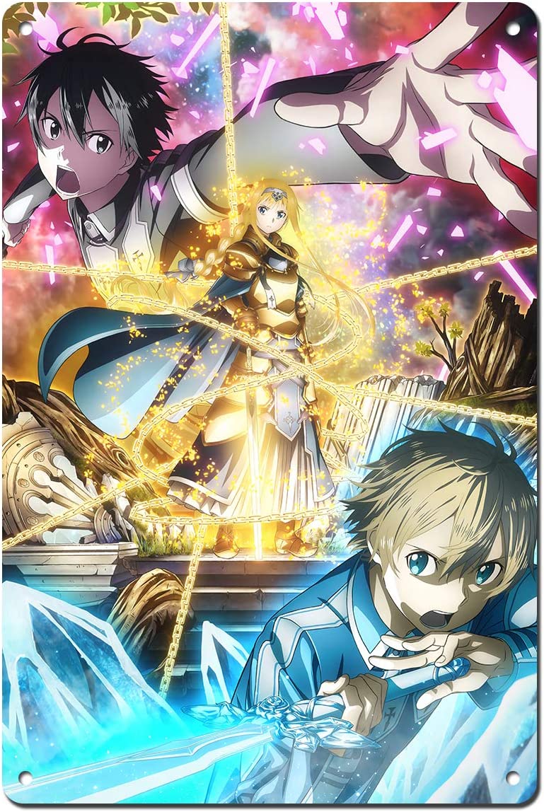 Sword Art Online SAO Alicization Under World Kirito Alice· Synthesis·Thirty Eugeo Eugeo·Synthesis·Thirty Two 2 Decorative Anime Poster Anime Gift Sign（30cmx20cm）: Posters & Prints