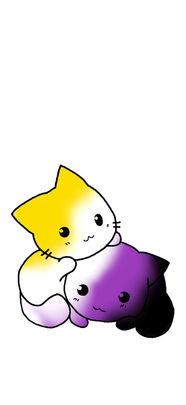 some LGBT cat wallpaper I made for myself :) (cats are from a , I didn't draw them, only coloured them)