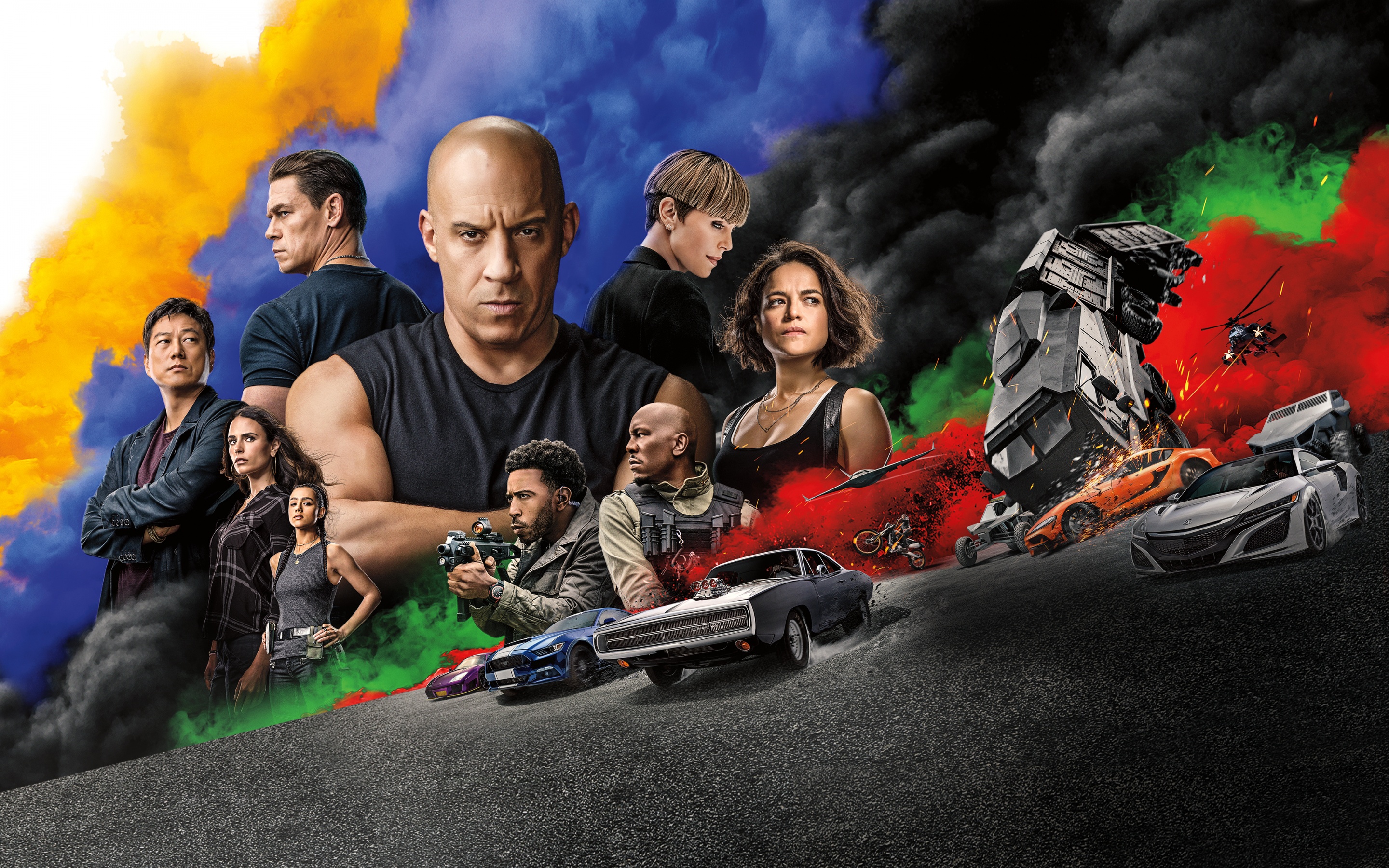 Fast & Furious 9 Wallpaper 4K, F Vin Diesel, Jordana Brewster, Ludacris, Movies