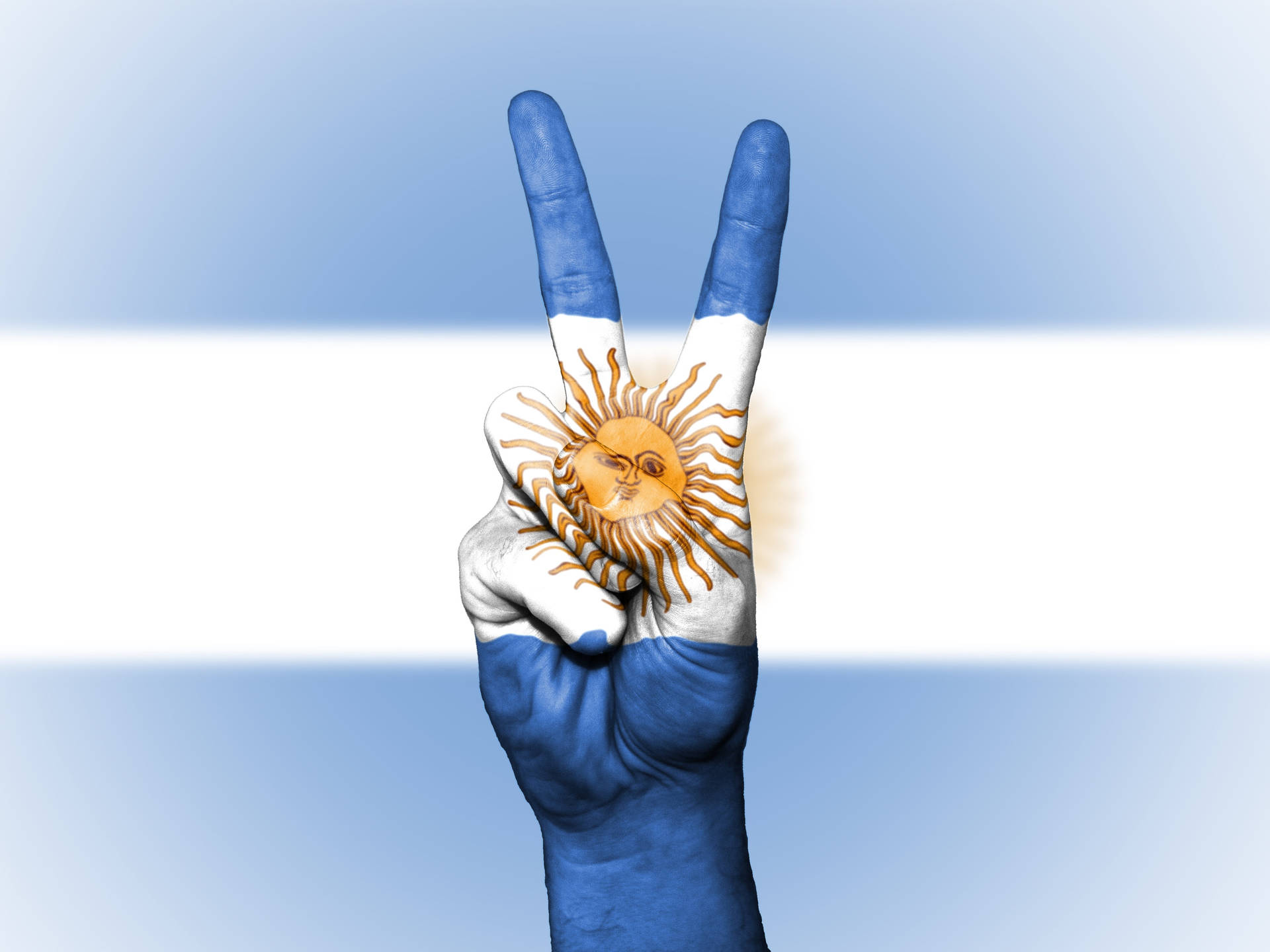 Download Argentina Flag Peace Sign Wallpaper