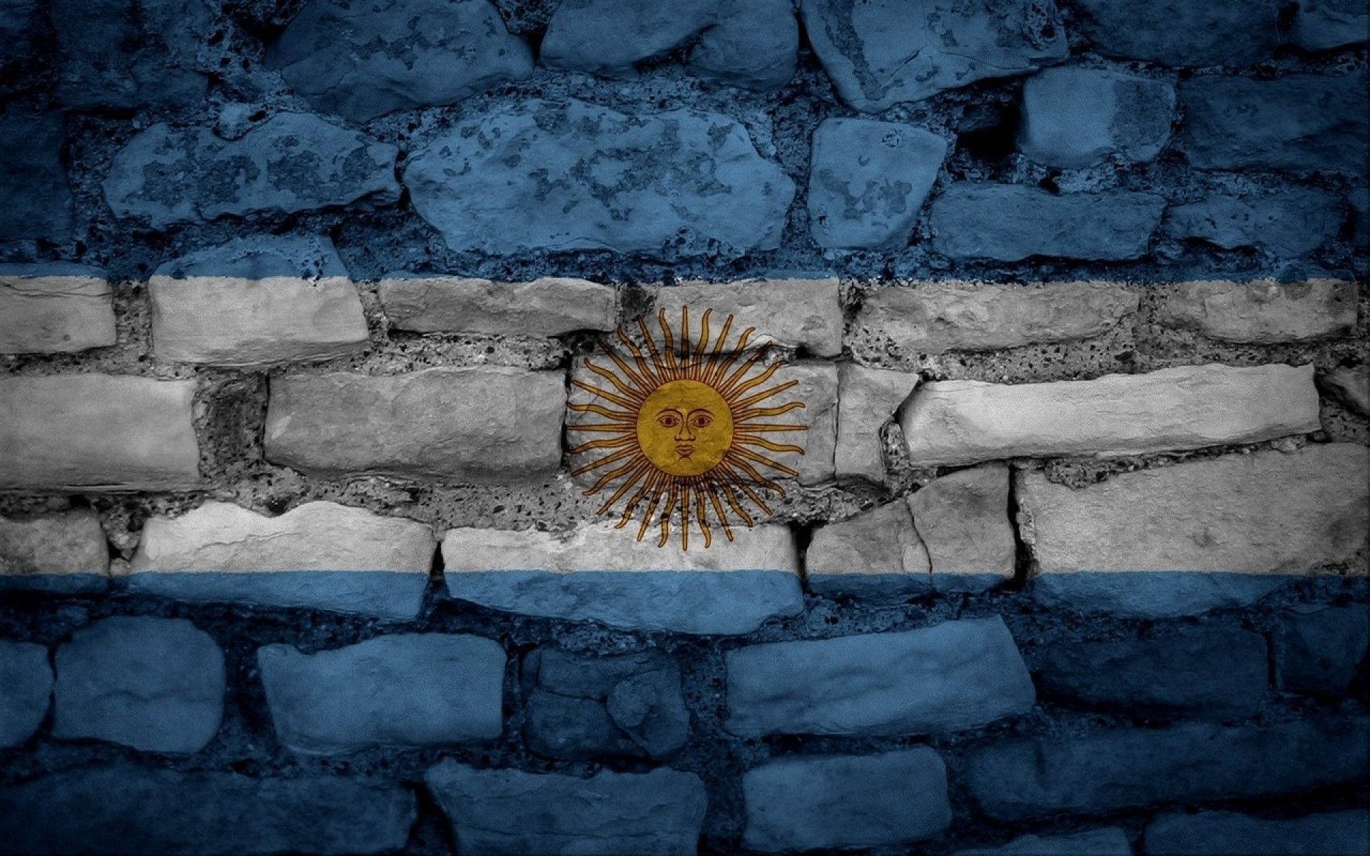 Download Argentina Flag Stone Art Wallpaper