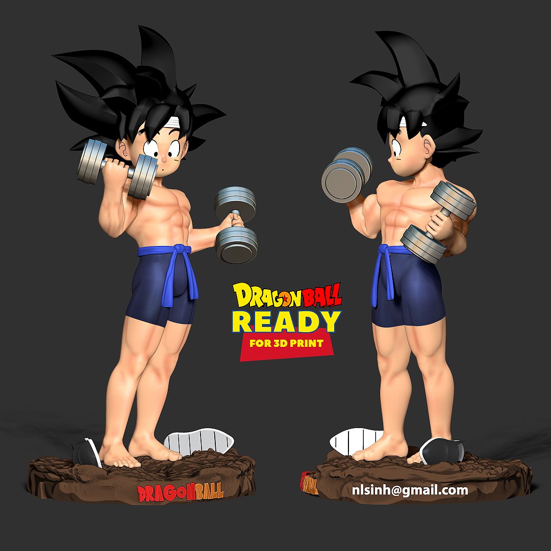 Kid Son Goku with Gym Ready 3D Model