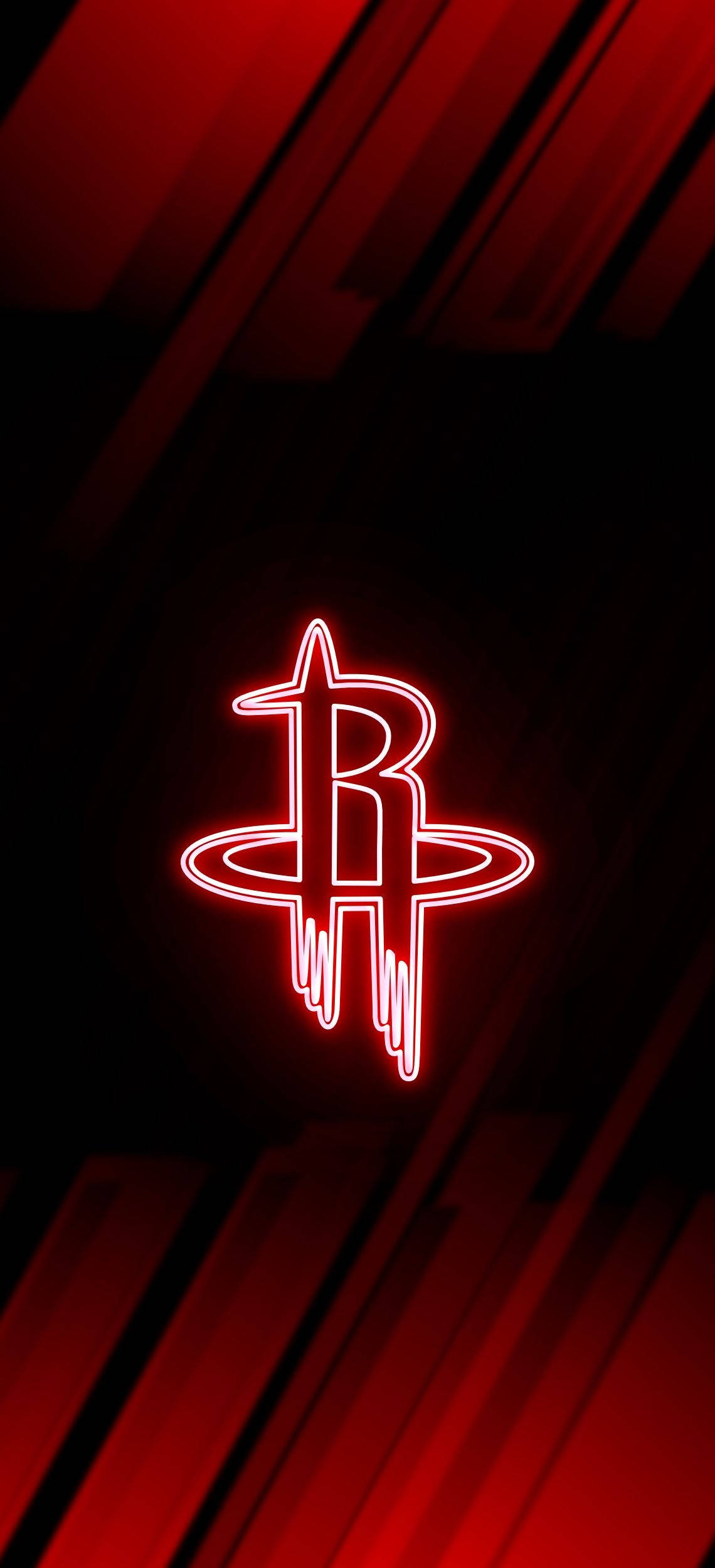 Download Neon Red Houston Rockets Wallpaper