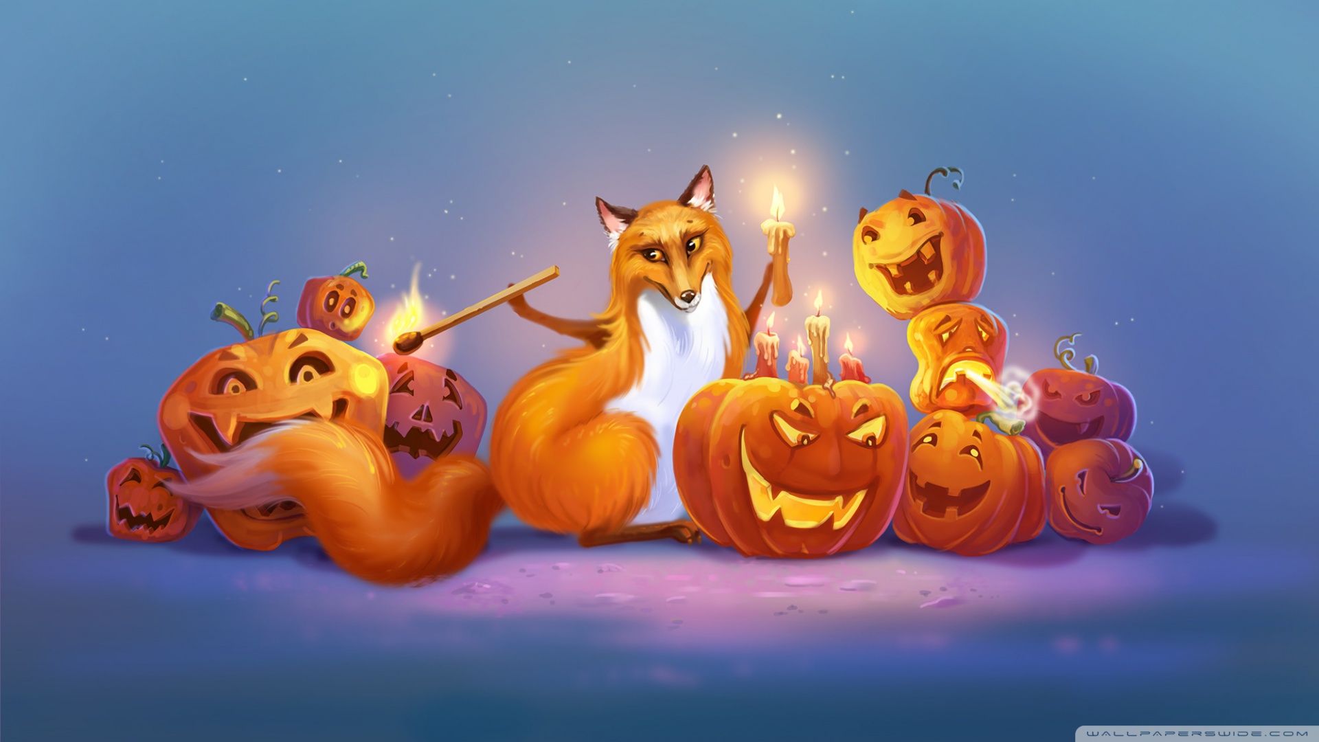 Halloween Fox Art Ultra HD Desktop Background Wallpaper for 4K UHD TV, Widescreen & UltraWide Desktop & Laptop, Tablet