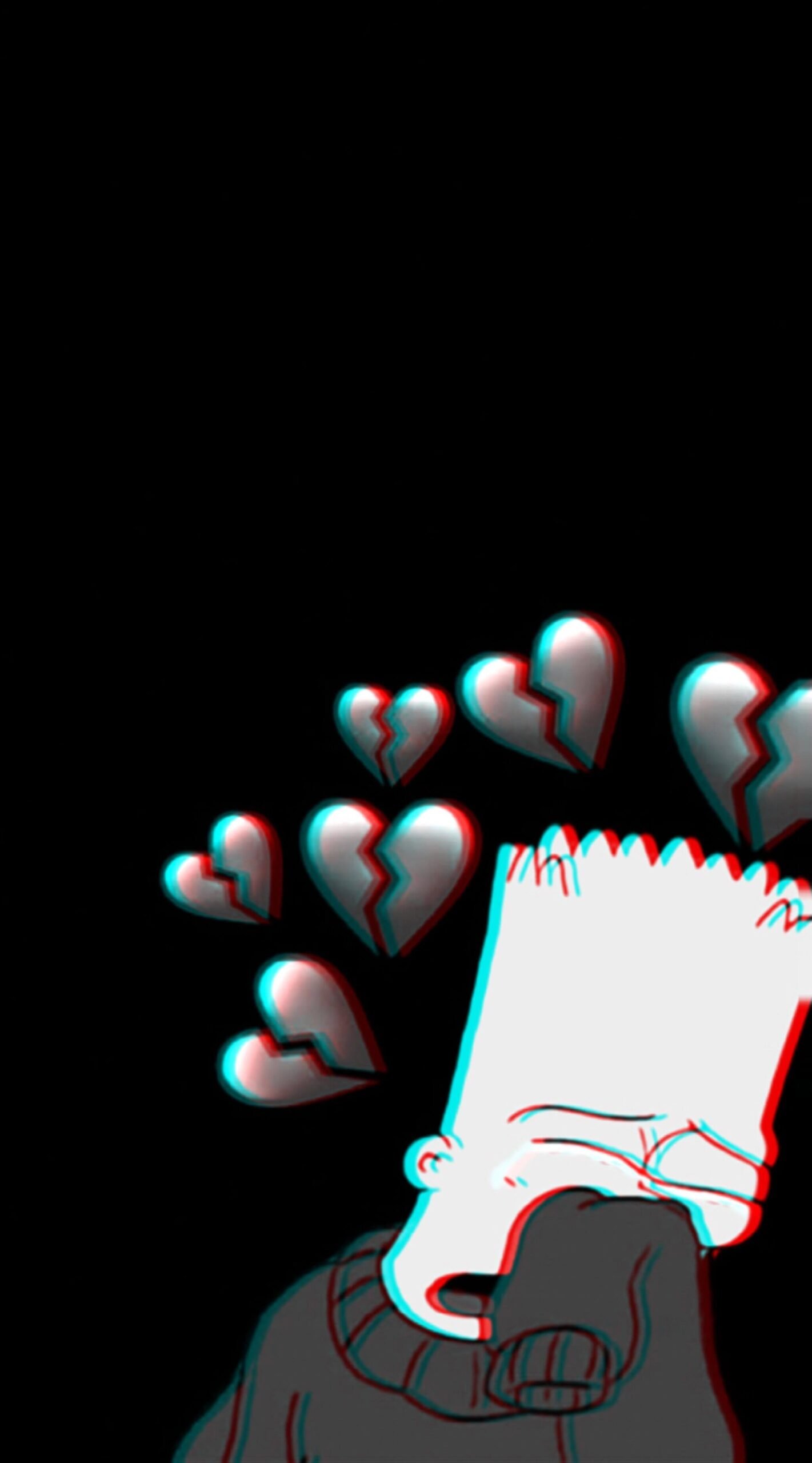 Broken heart HD minimalist black anime simson Emo iphone background, Best iPhone Wallpaper and iPhone background, WallpaperUpdate, Best iPhone Wallpaper and iPhone background