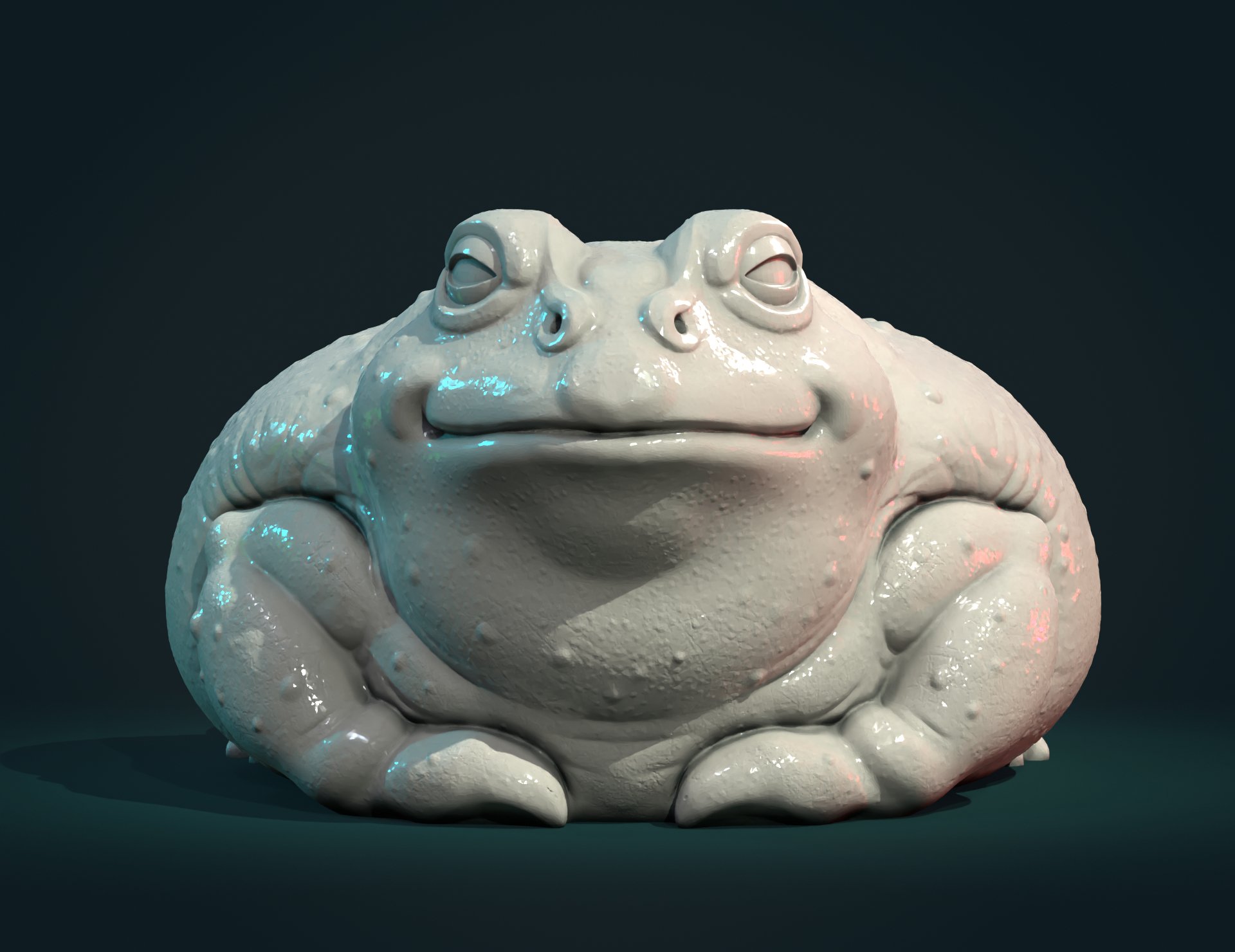 Fat Toad Frog Ready 3D Model
