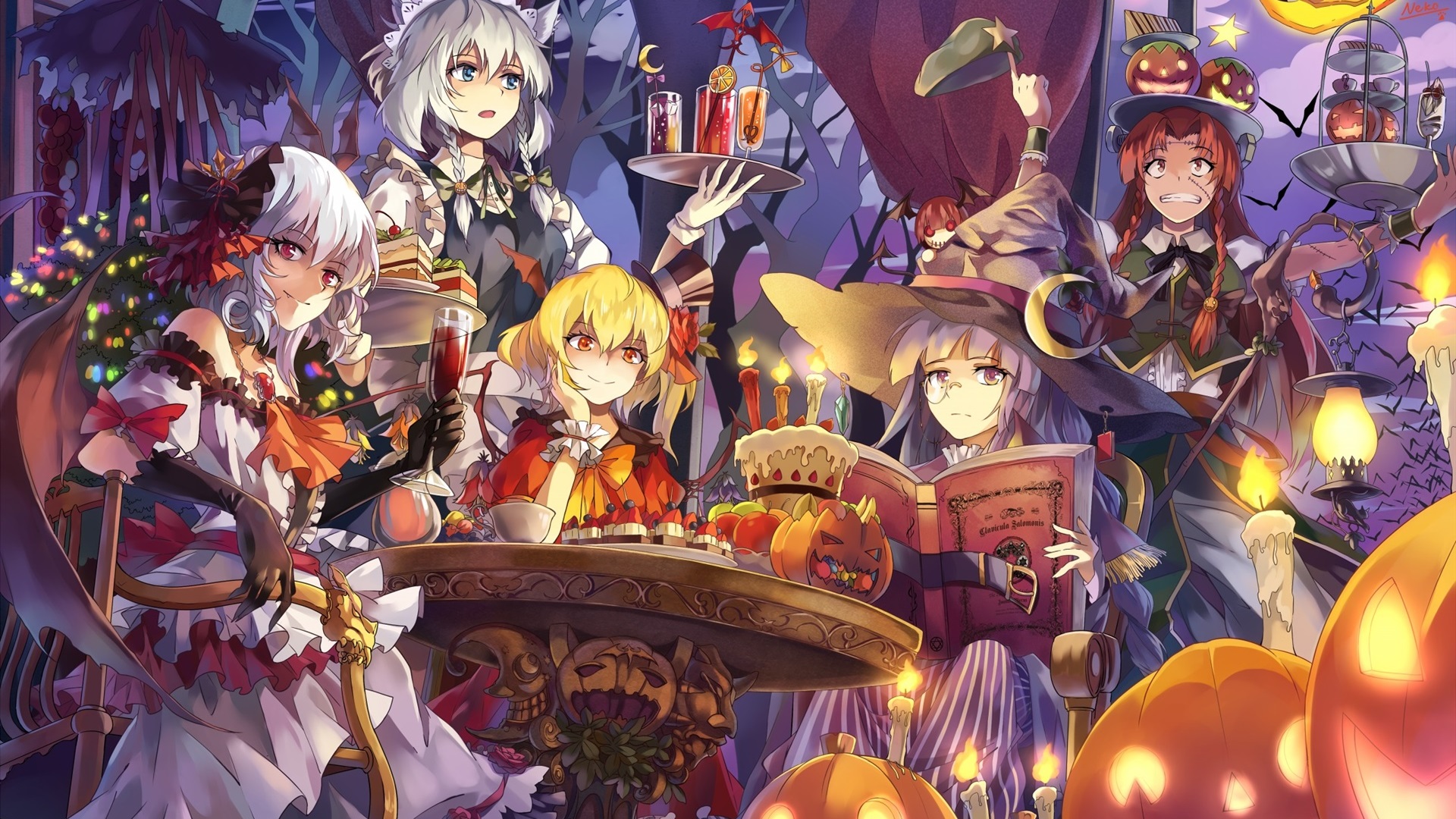 Wallpaper Beautiful anime girls, halloween 1920x1200 HD Picture, Image