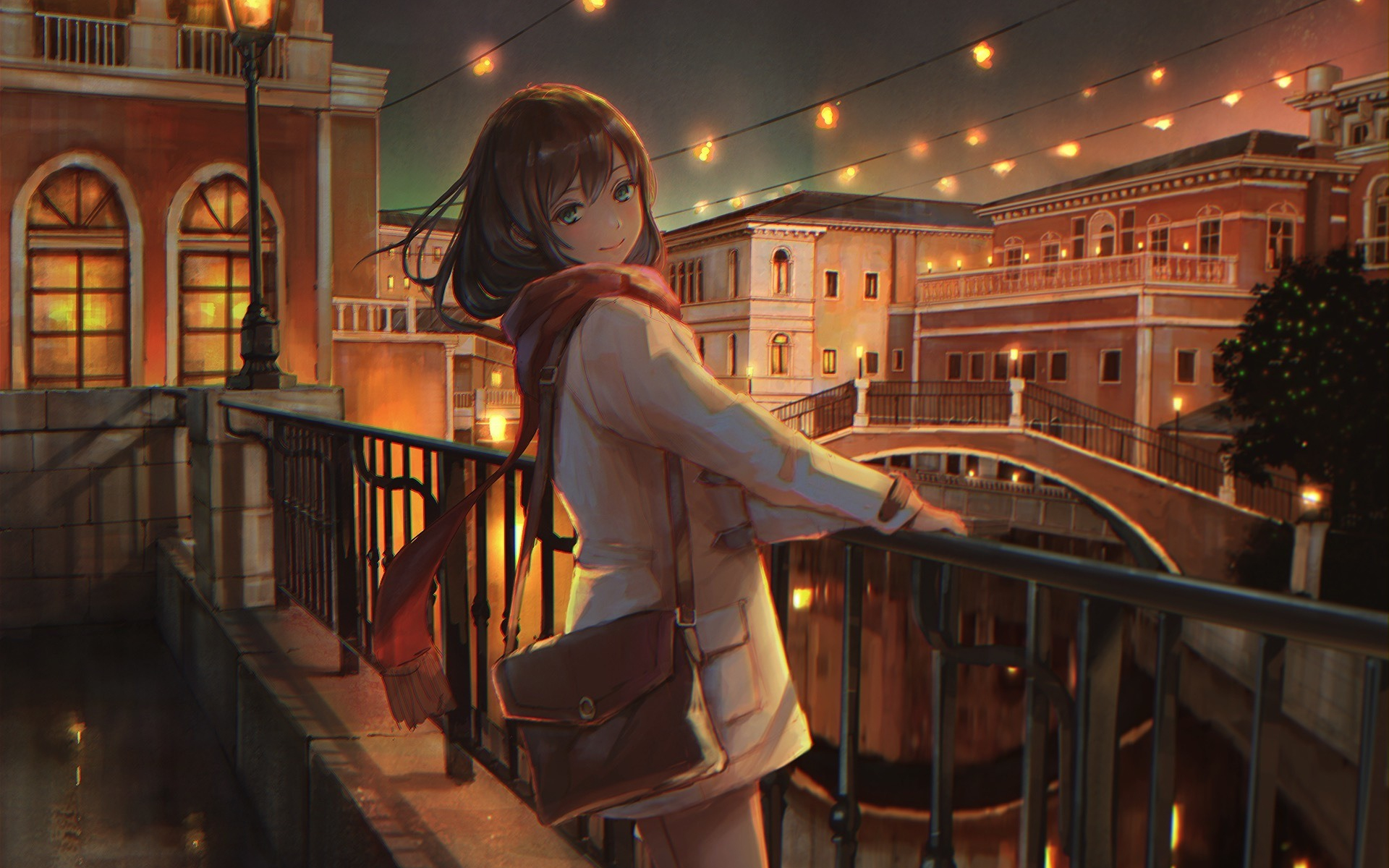 Download fun at night, anime girl, original 1920x1200 wallpaper, 16:10 widescreen 1920x1200 HD image, background, 978