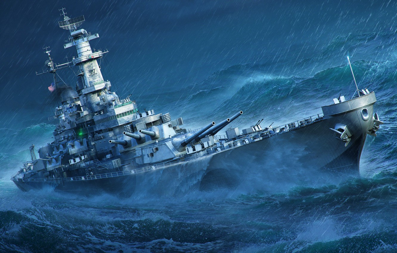 Wallpaper Storm, Missouri, World of Warships, Battleship image for desktop, section игры