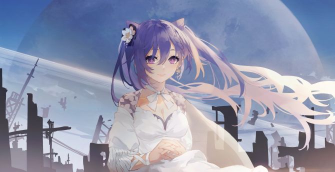 Cute keqing, genshin impact, anime wallpaper, HD image, picture, background, 50a51f