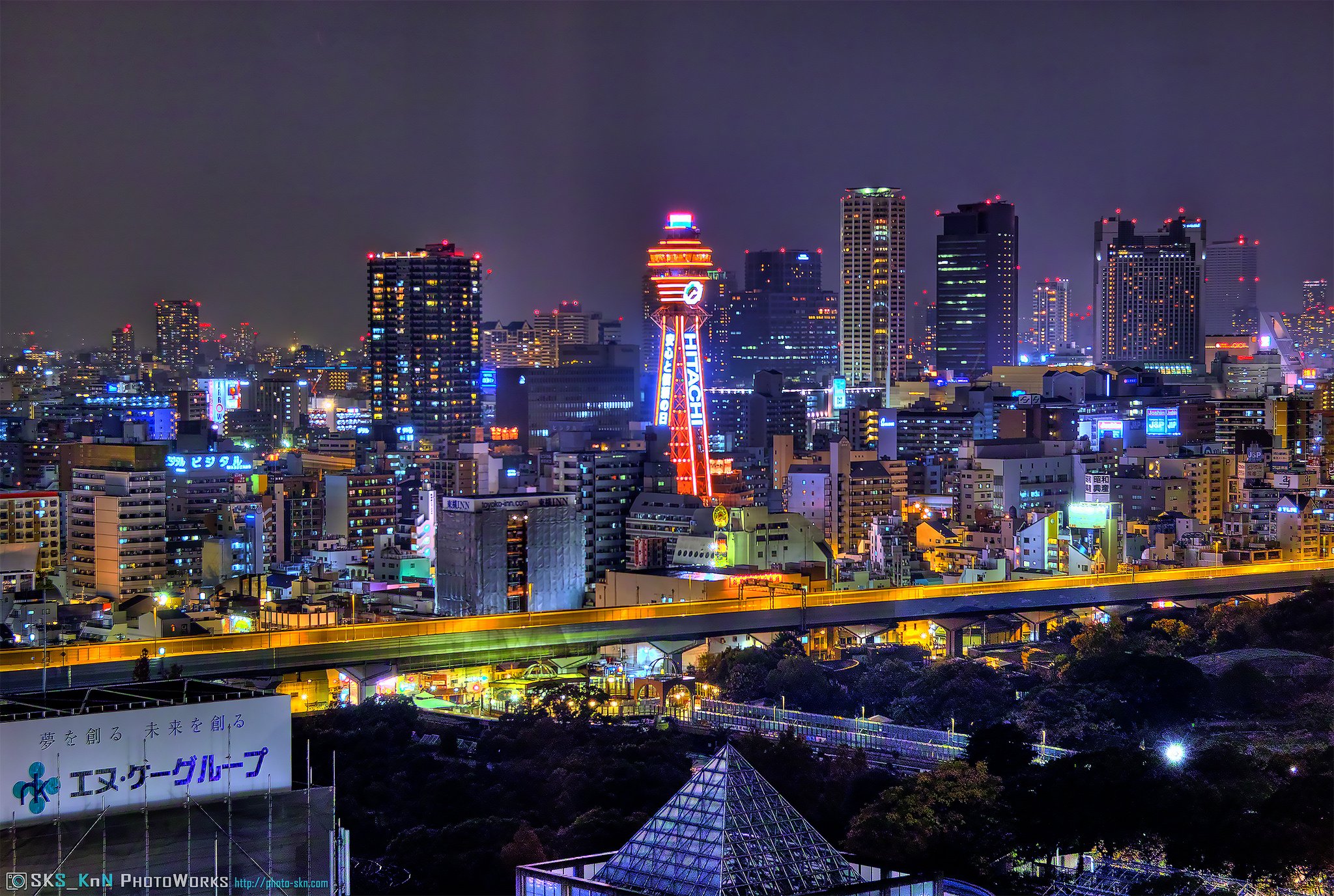 Architecture asia Asian asians buildings City citylife cityscapes Japan skyline skylines skyscrapers night light osaka wallpaperx1377