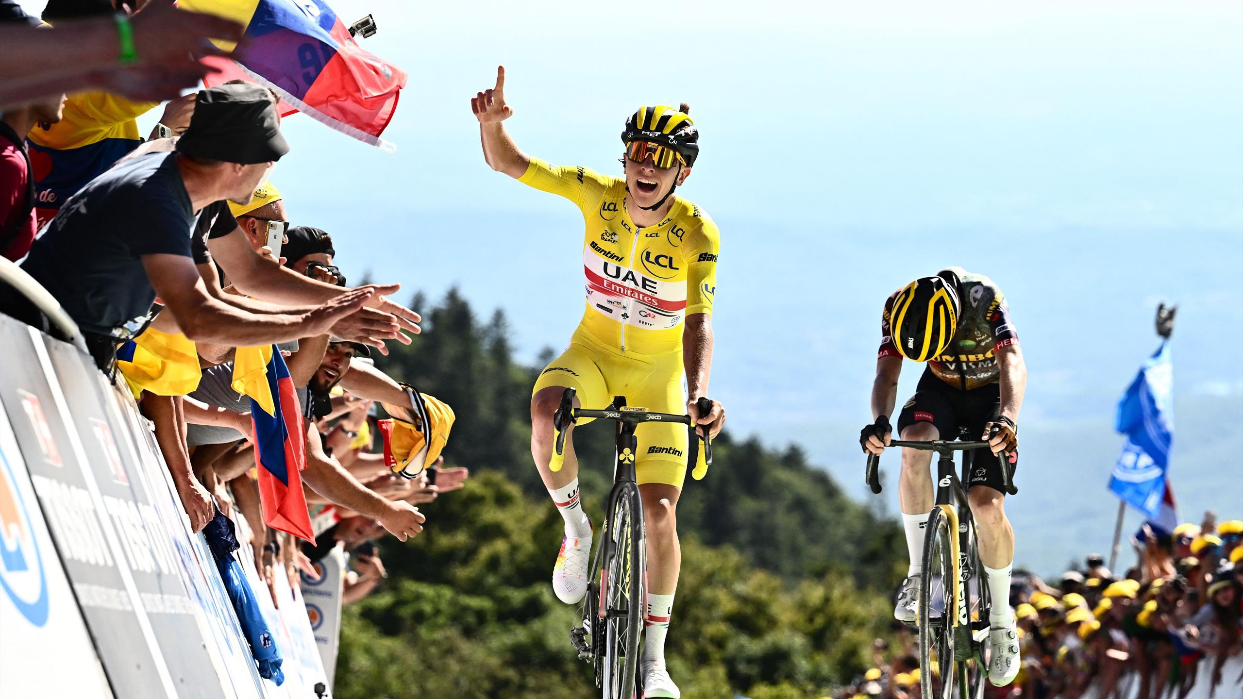 Tadej Pogacar bares teeth to take stunning Super Planche win and extend GC lead at Tour de France
