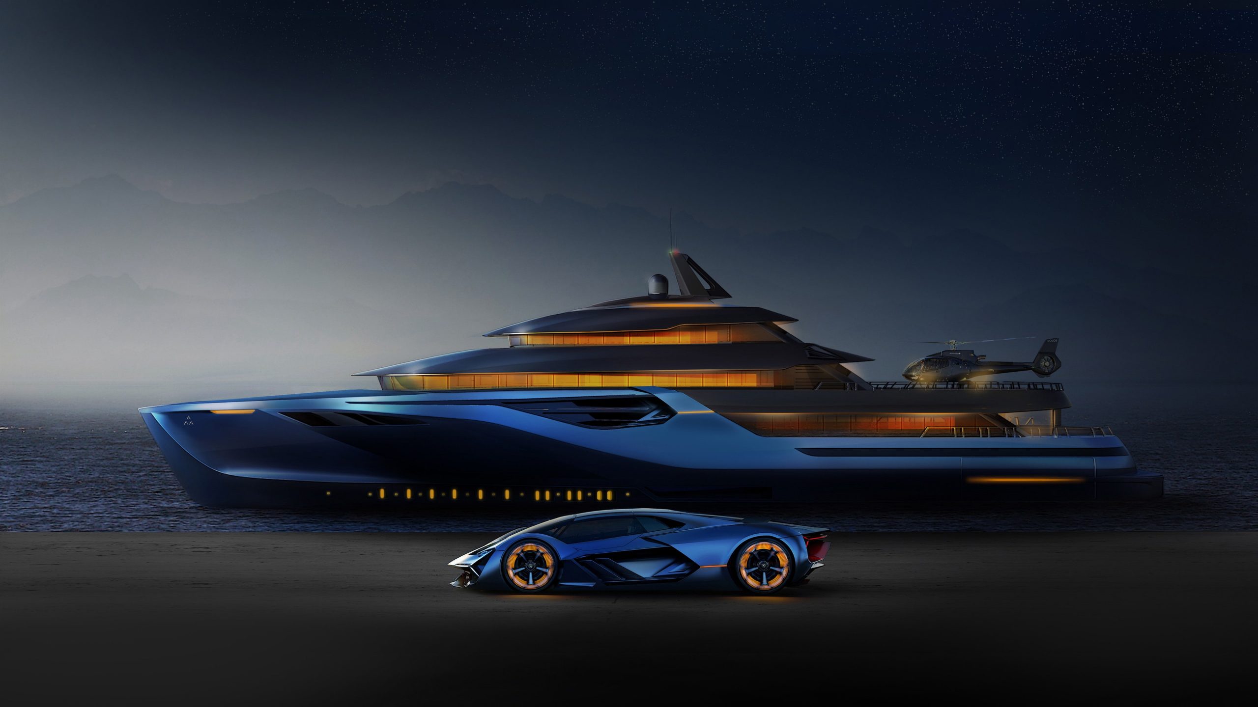 Yacht Wallpaper, Vehicle, Lamborghini Terzo Millennio, Luxury Yacht, Concept Car • Wallpaper For You