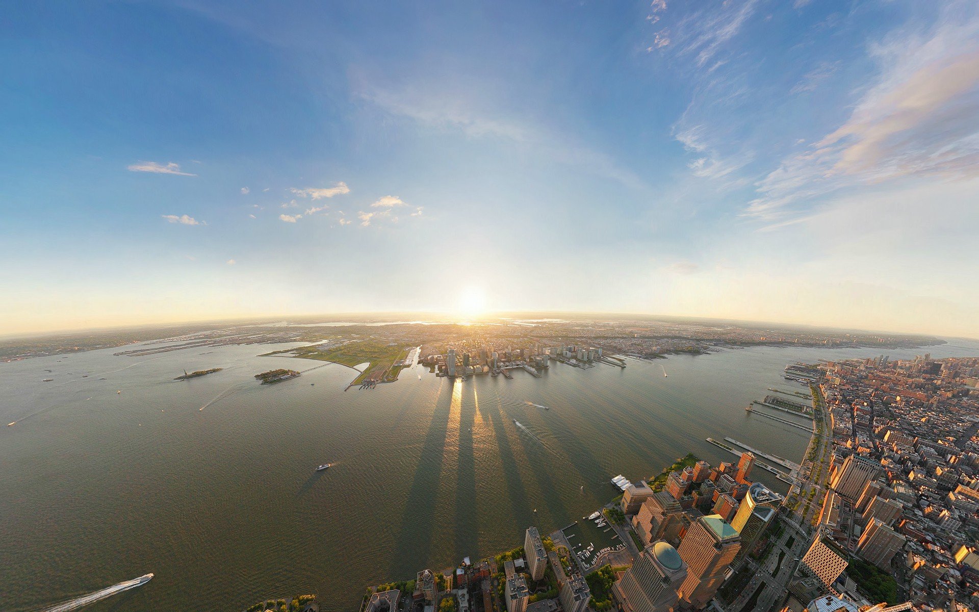 Cityscapes New York City Wide Angle Wallpaperx1200