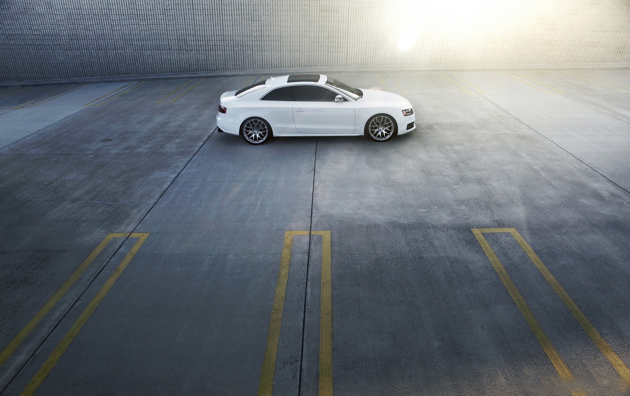 White Audi A5 Wide Angle wallpaper. White Audi A5 Wide Angle