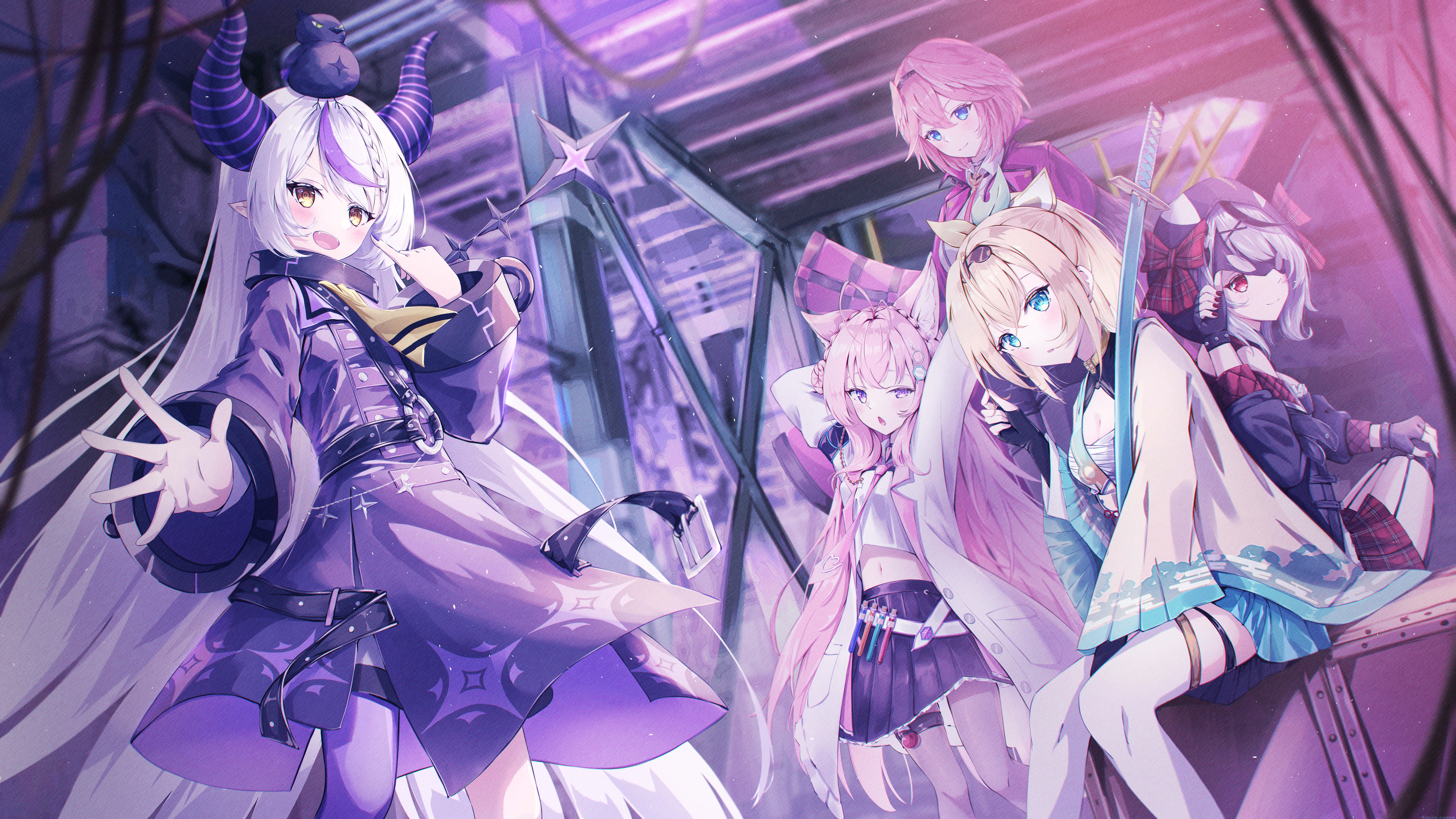 Anime wallpaper virtual youtuber hololive sakamata chloe la+ darknesss hakui koyori kazama iroha 7234x4069 733471 en