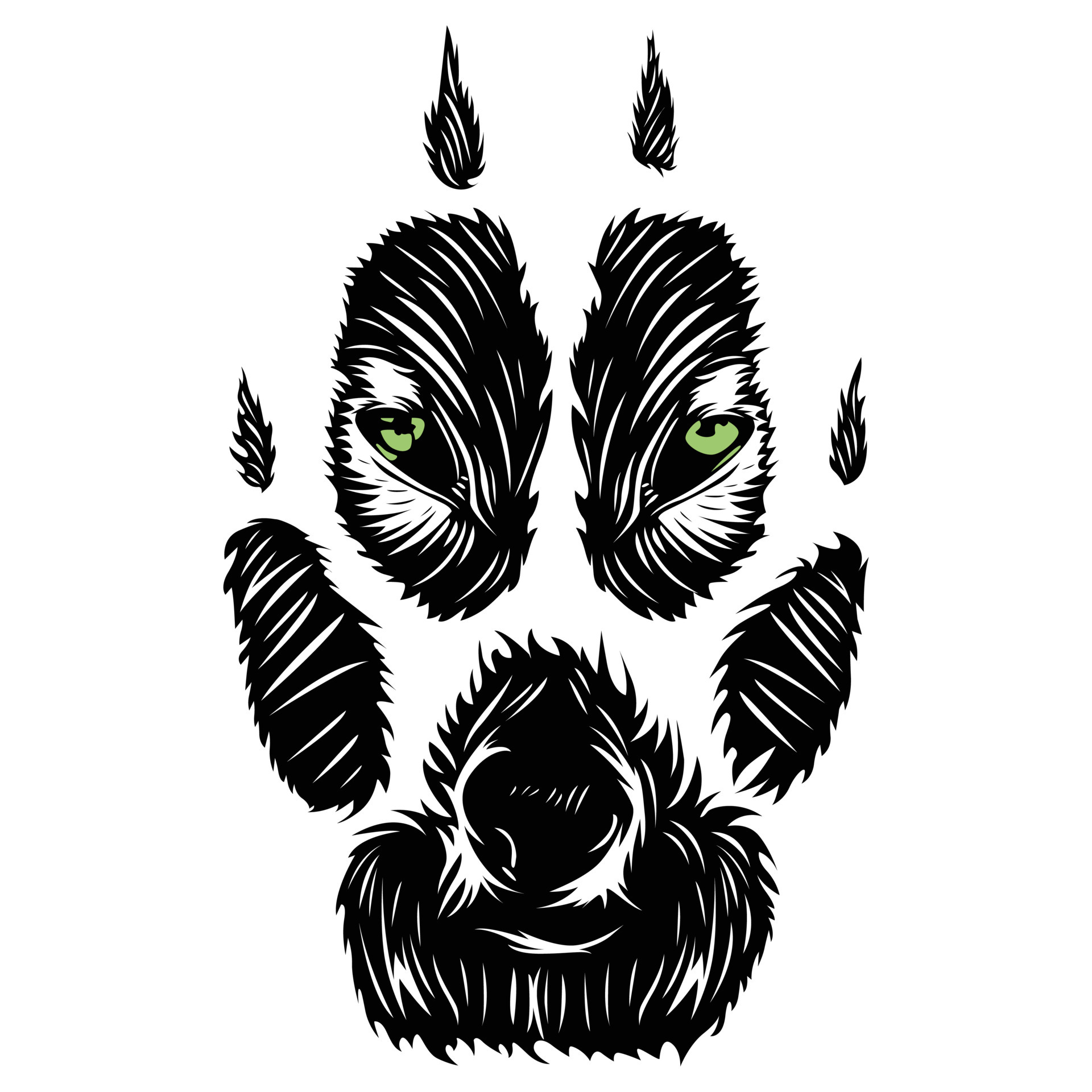 Wolf Paw Vector Art, Icon, and Graphics for Free Download