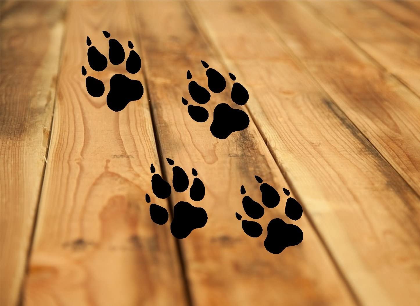 WOLF PAW PRINTS ANIMAL, Wall or Window Decal: Set, is 4 paws (one measures) 4.5 x 6, Everything Else