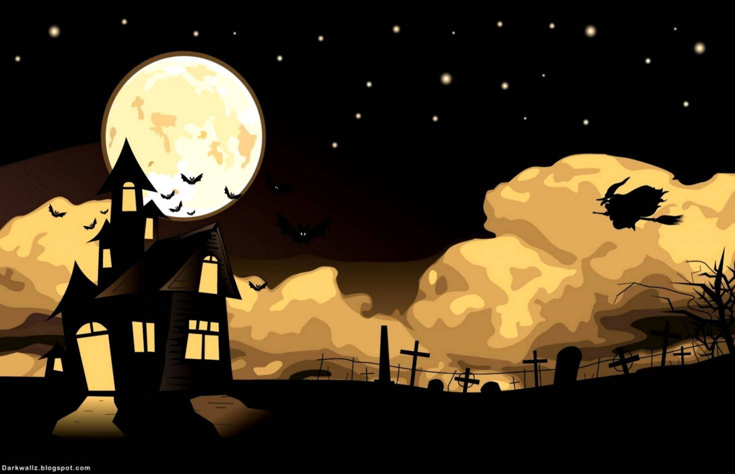 Download Kawaii Halloween House Wallpaper